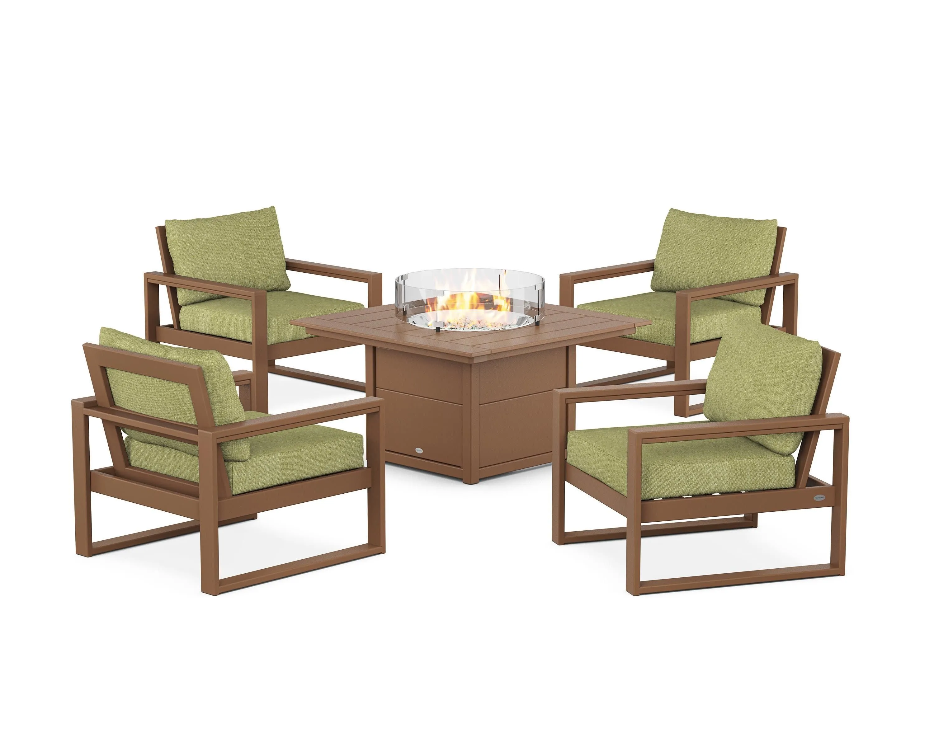 EDGE Sectional 5-Piece Deep Seating Set with Fire Pit Table
