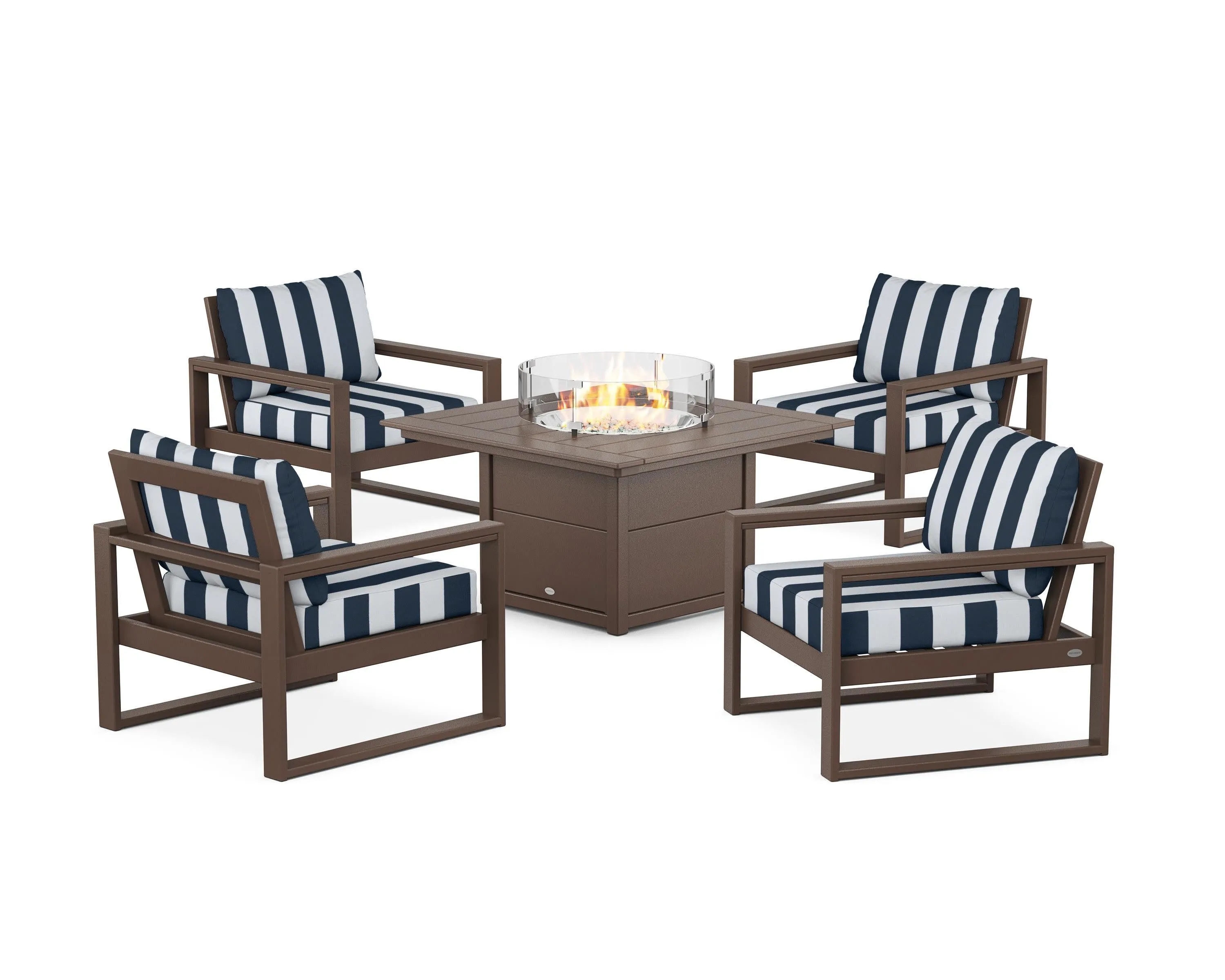 EDGE Sectional 5-Piece Deep Seating Set with Fire Pit Table