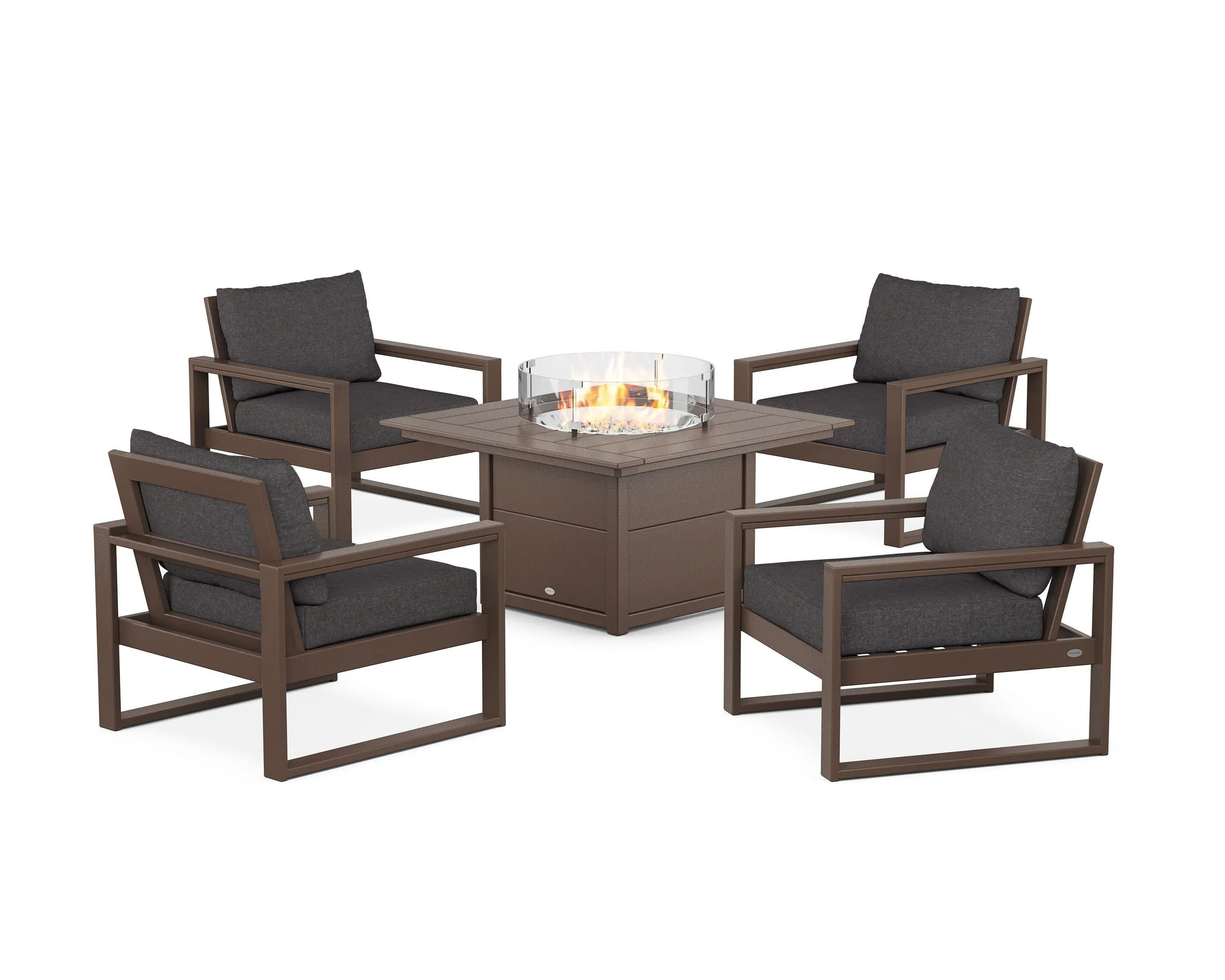 EDGE Sectional 5-Piece Deep Seating Set with Fire Pit Table