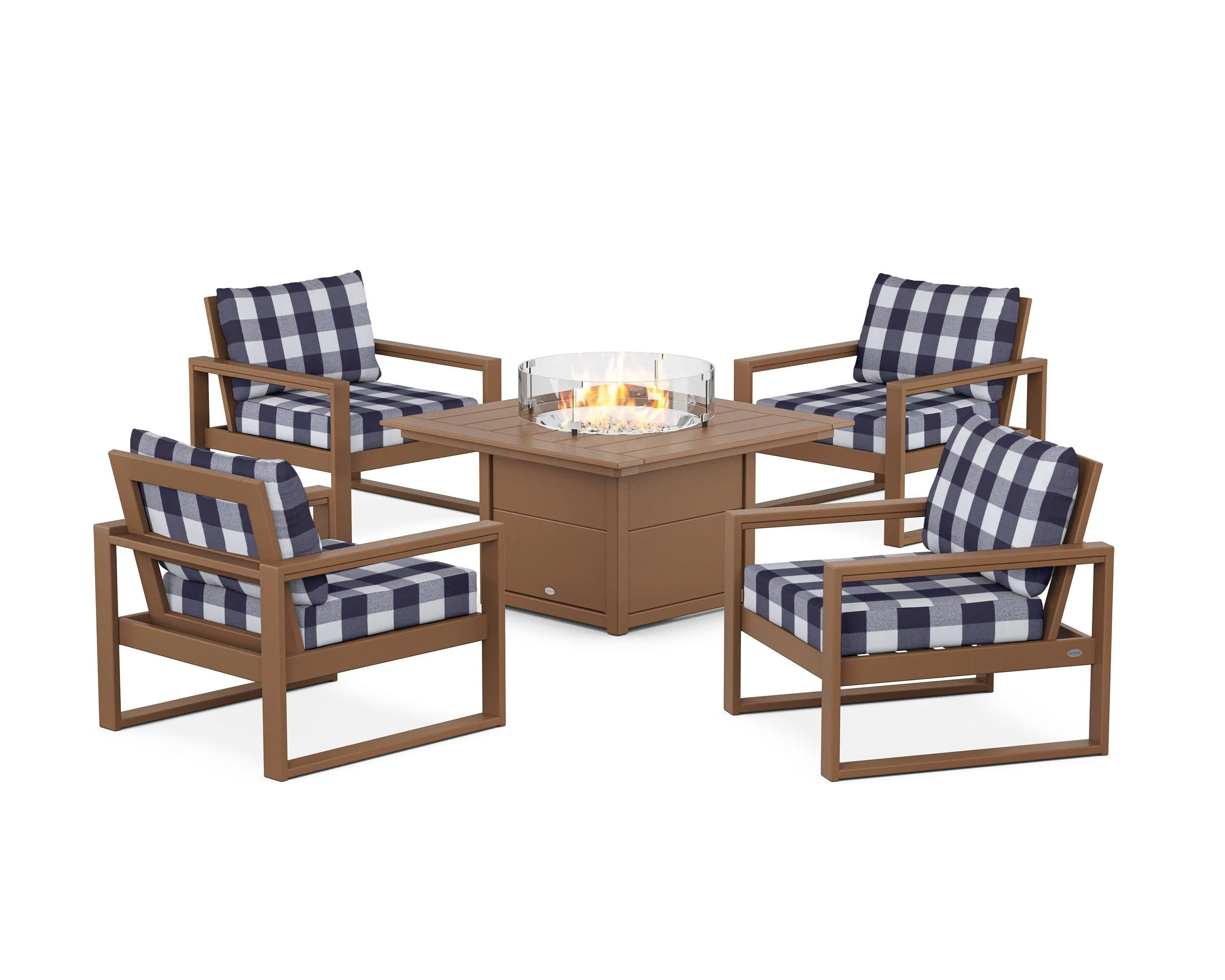 EDGE Sectional 5-Piece Deep Seating Set with Fire Pit Table
