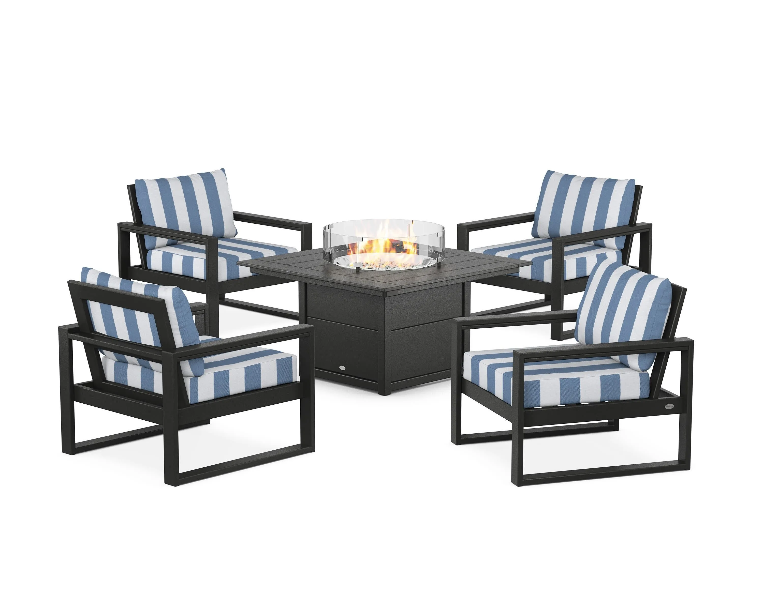 EDGE Sectional 5-Piece Deep Seating Set with Fire Pit Table