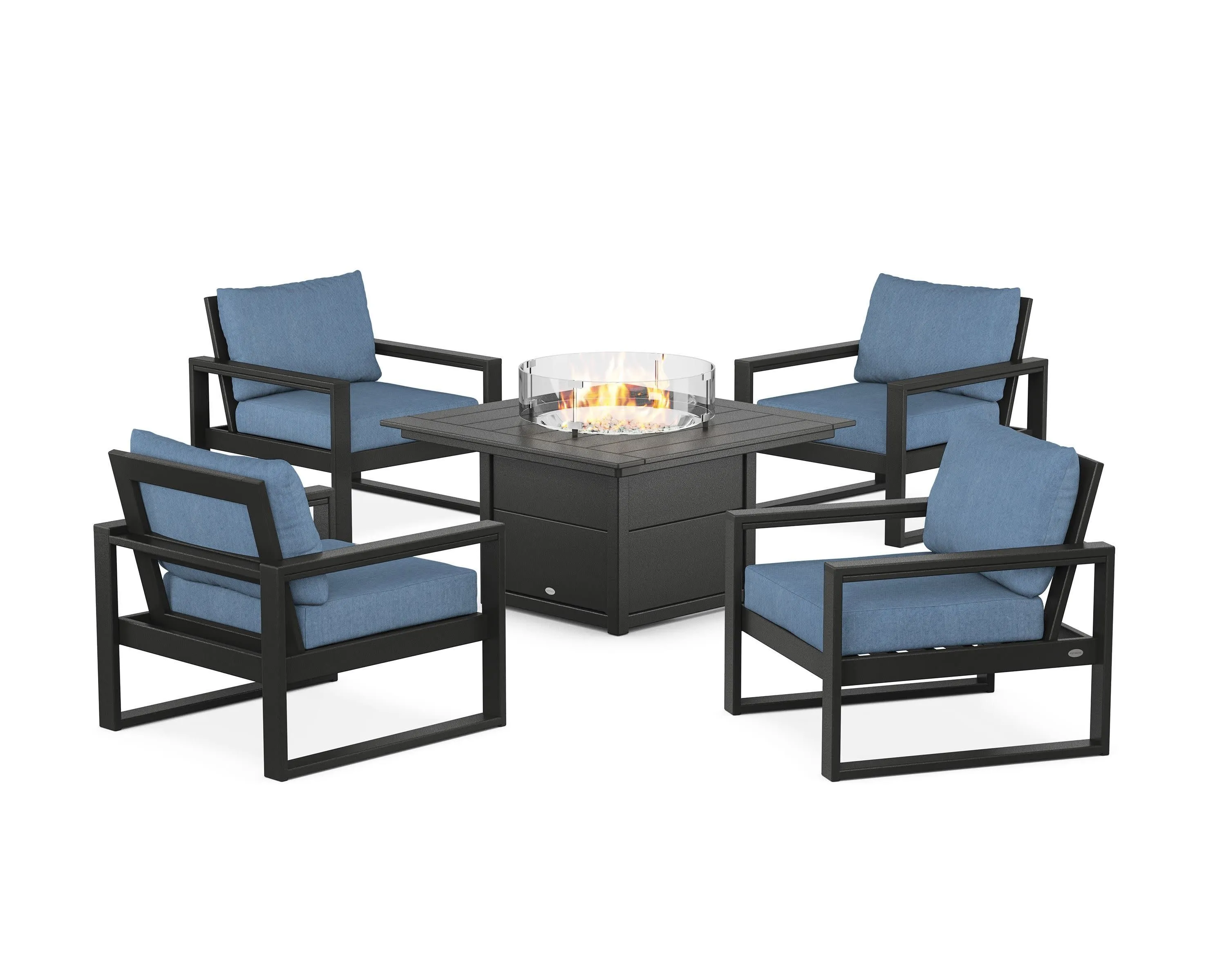 EDGE Sectional 5-Piece Deep Seating Set with Fire Pit Table