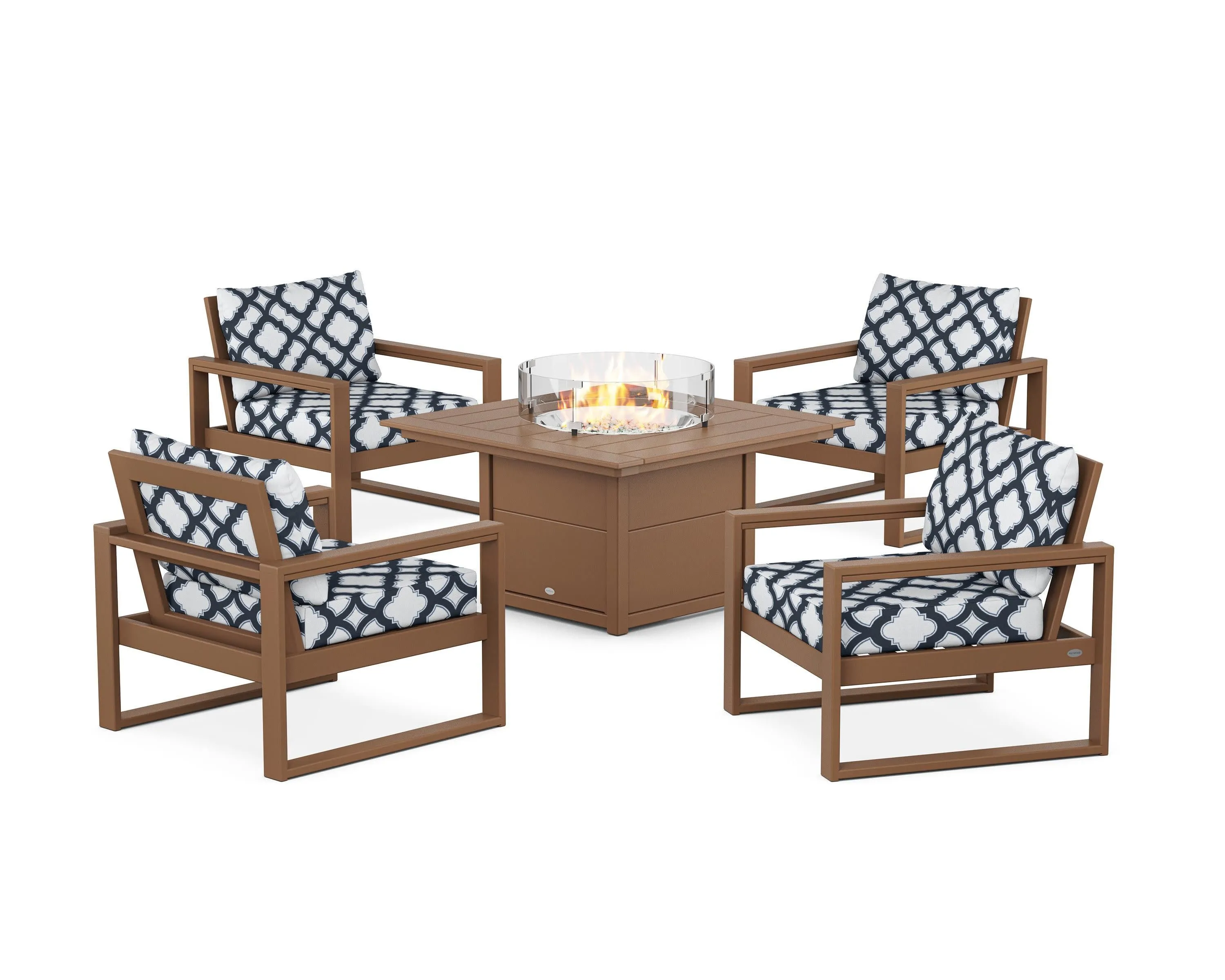 EDGE Sectional 5-Piece Deep Seating Set with Fire Pit Table