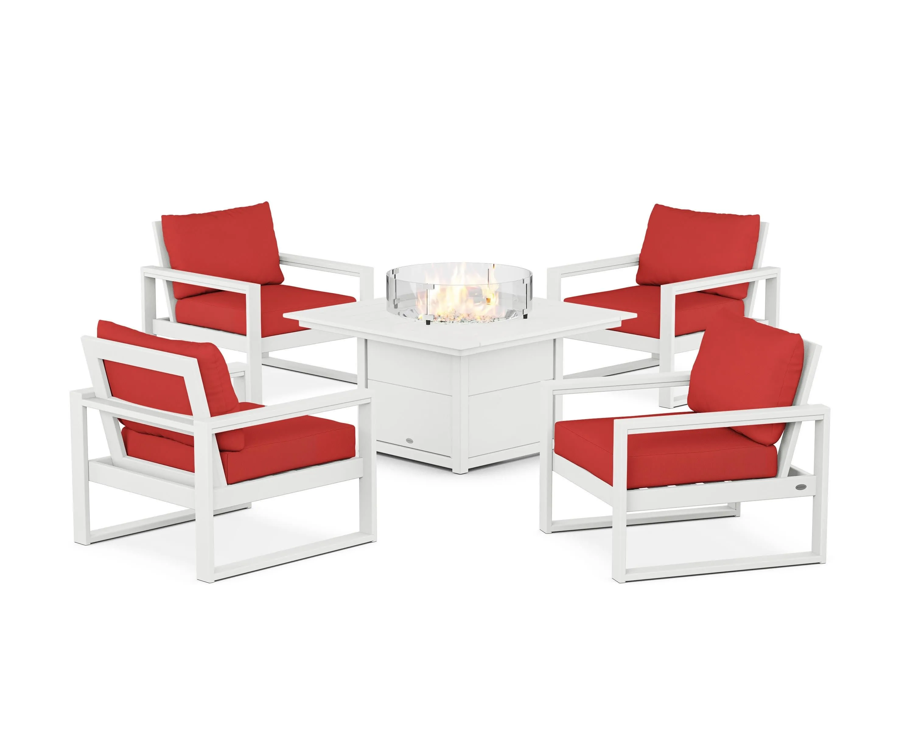 EDGE Sectional 5-Piece Deep Seating Set with Fire Pit Table