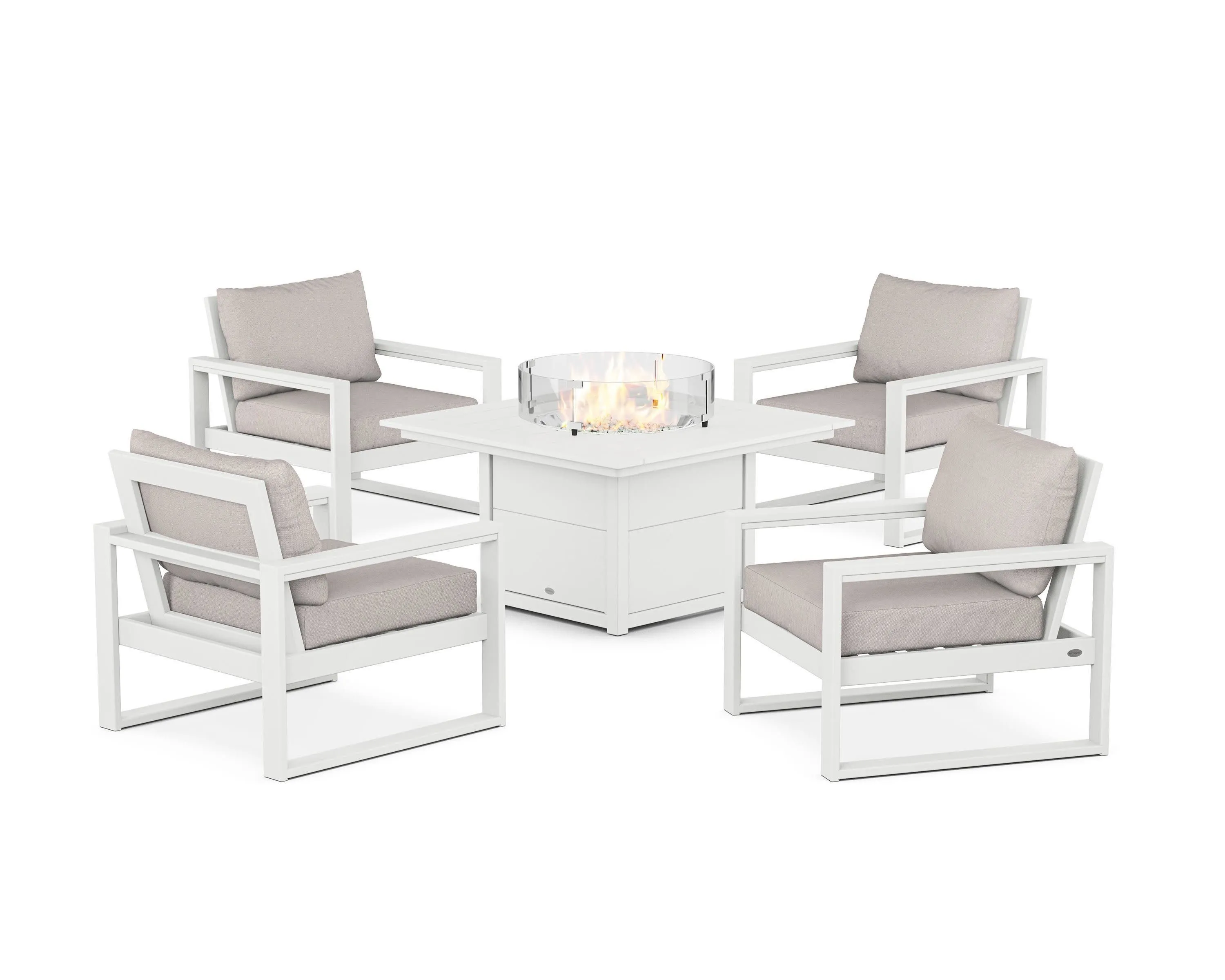 EDGE Sectional 5-Piece Deep Seating Set with Fire Pit Table