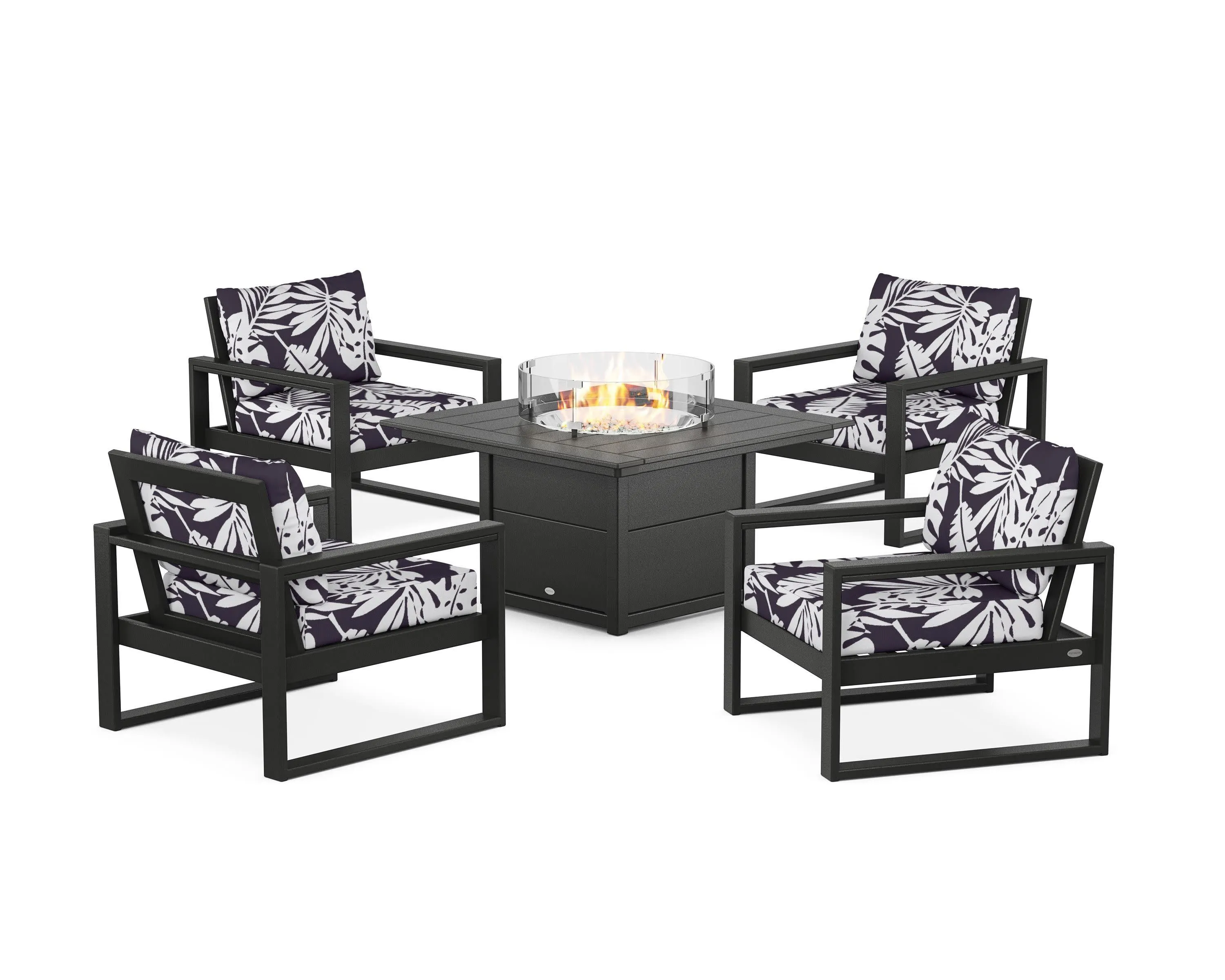 EDGE Sectional 5-Piece Deep Seating Set with Fire Pit Table