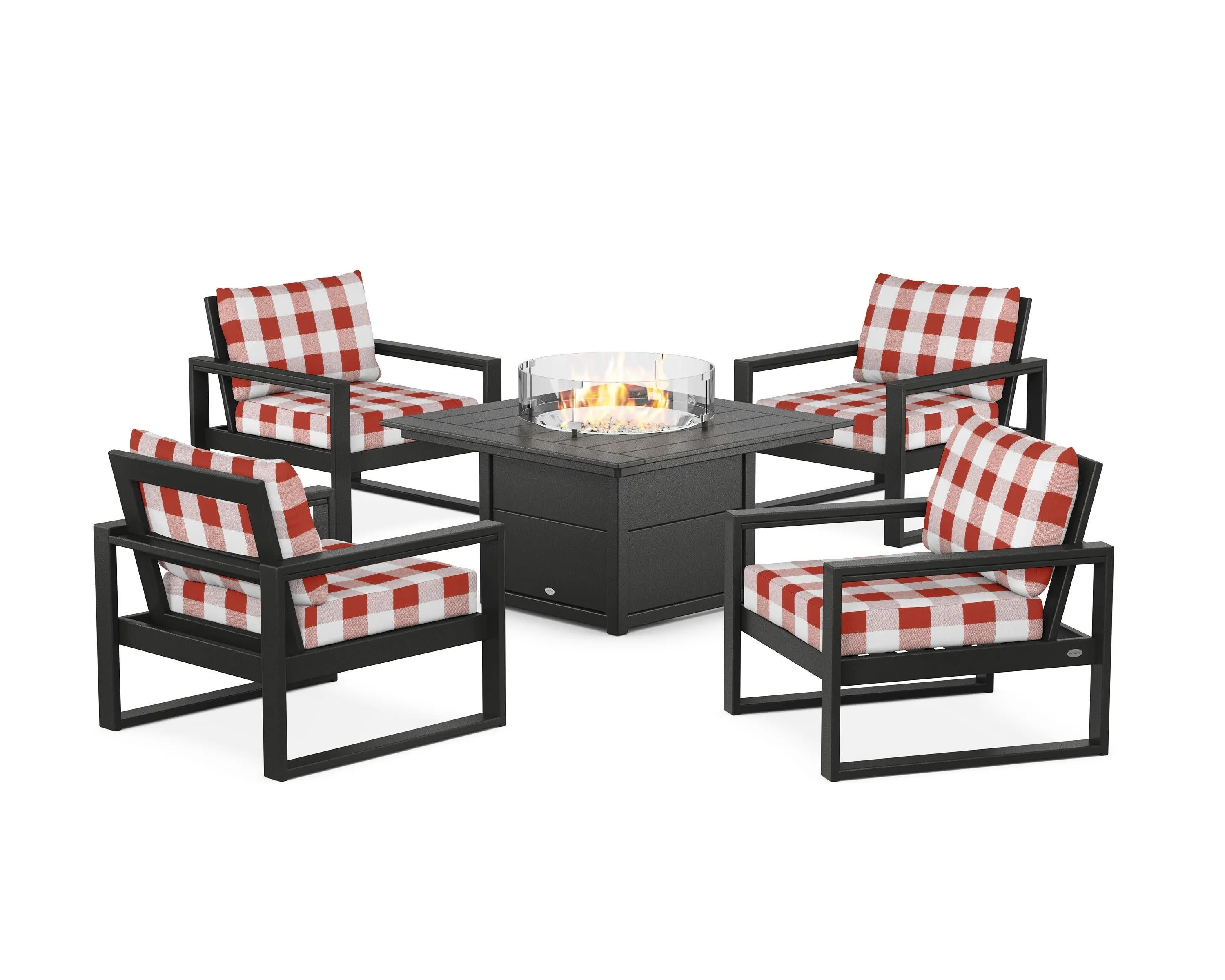 EDGE Sectional 5-Piece Deep Seating Set with Fire Pit Table