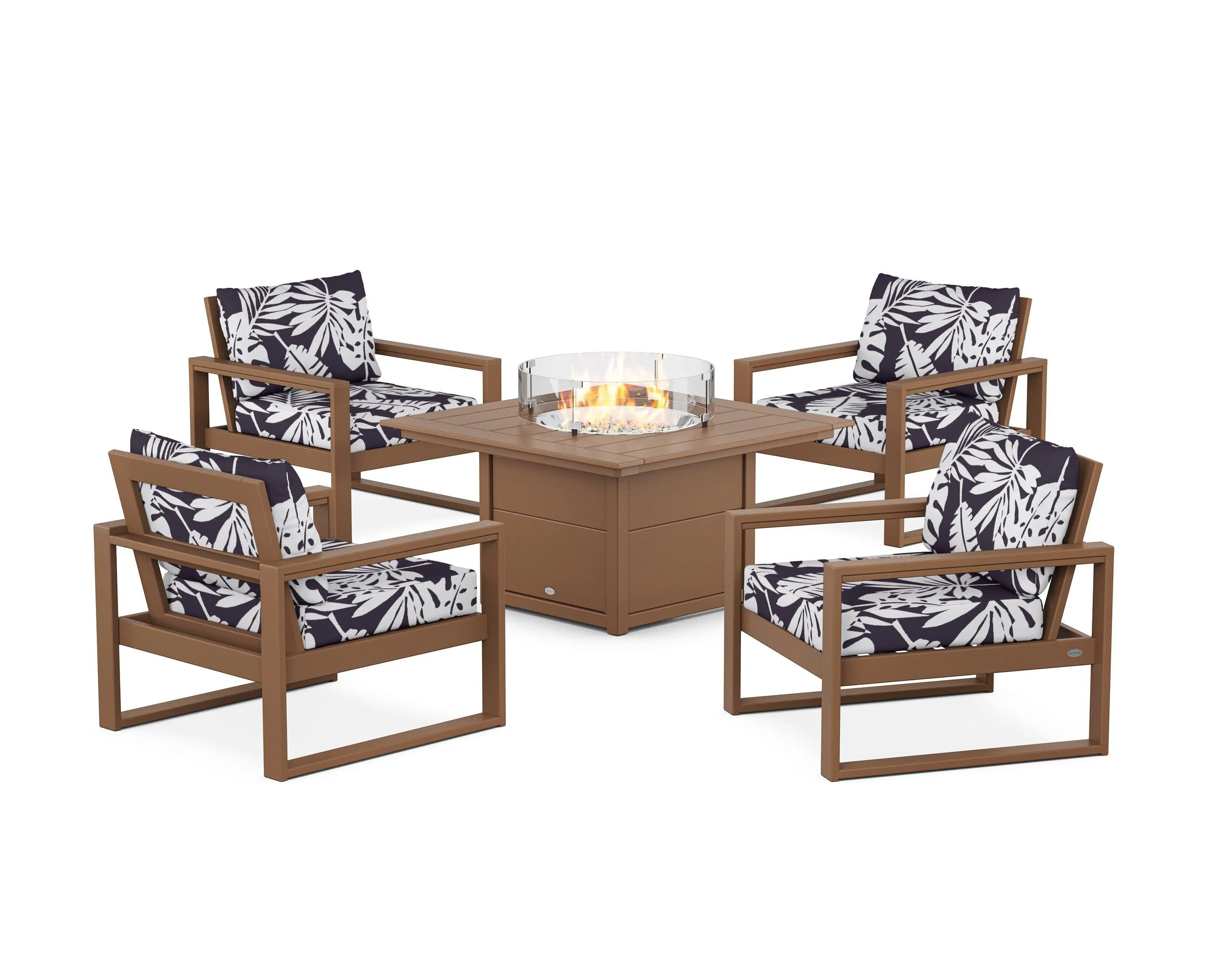 EDGE Sectional 5-Piece Deep Seating Set with Fire Pit Table
