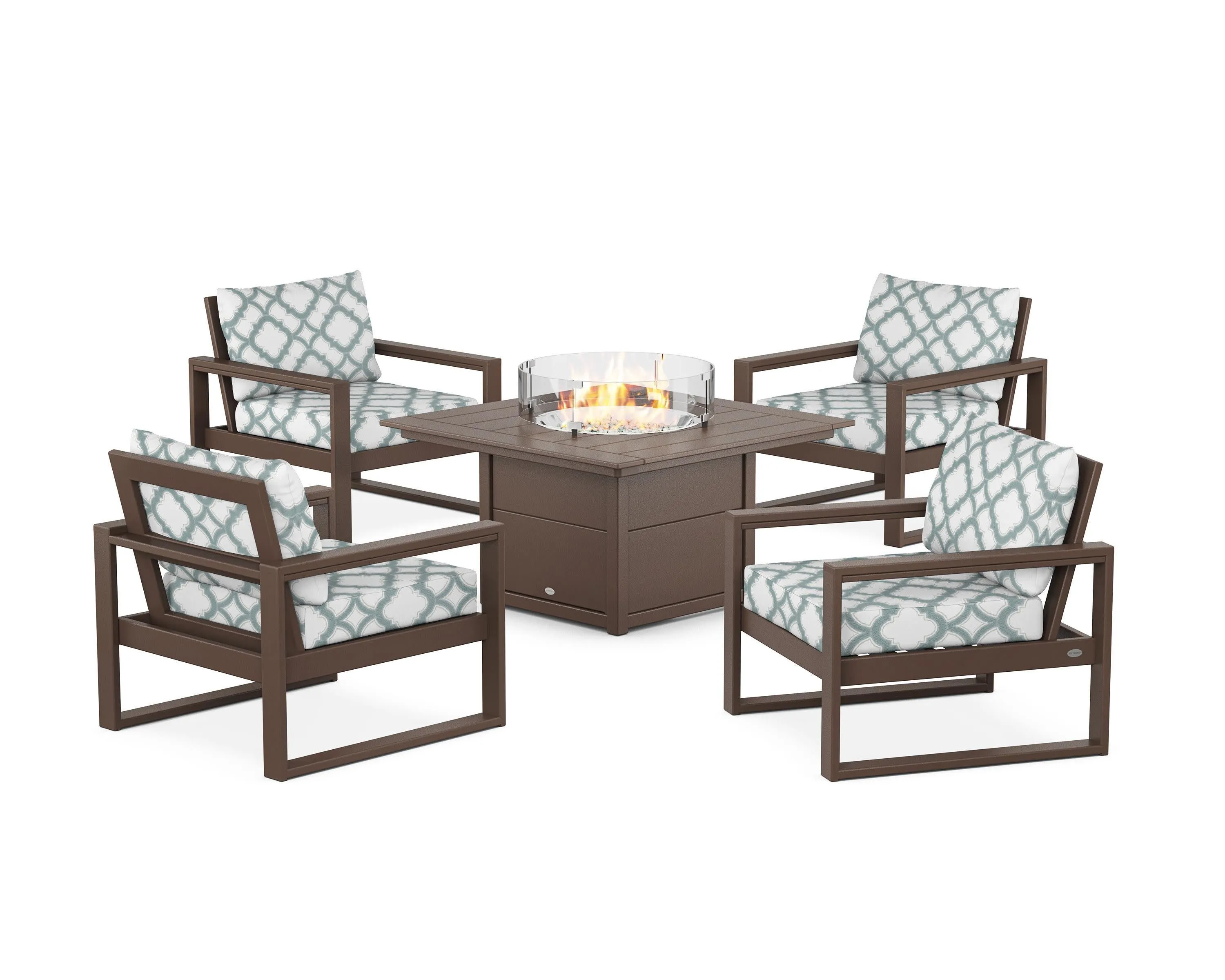 EDGE Sectional 5-Piece Deep Seating Set with Fire Pit Table