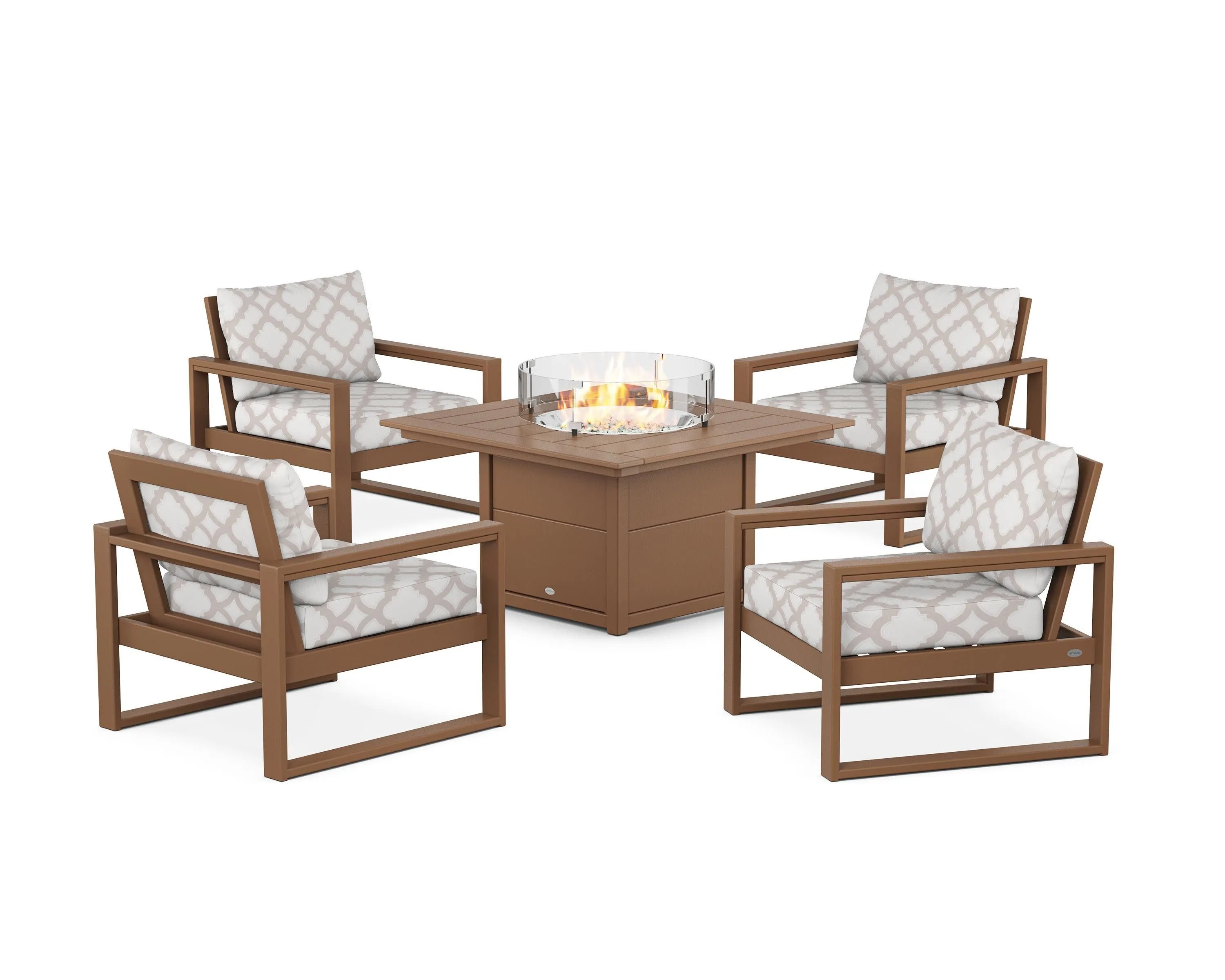 EDGE Sectional 5-Piece Deep Seating Set with Fire Pit Table