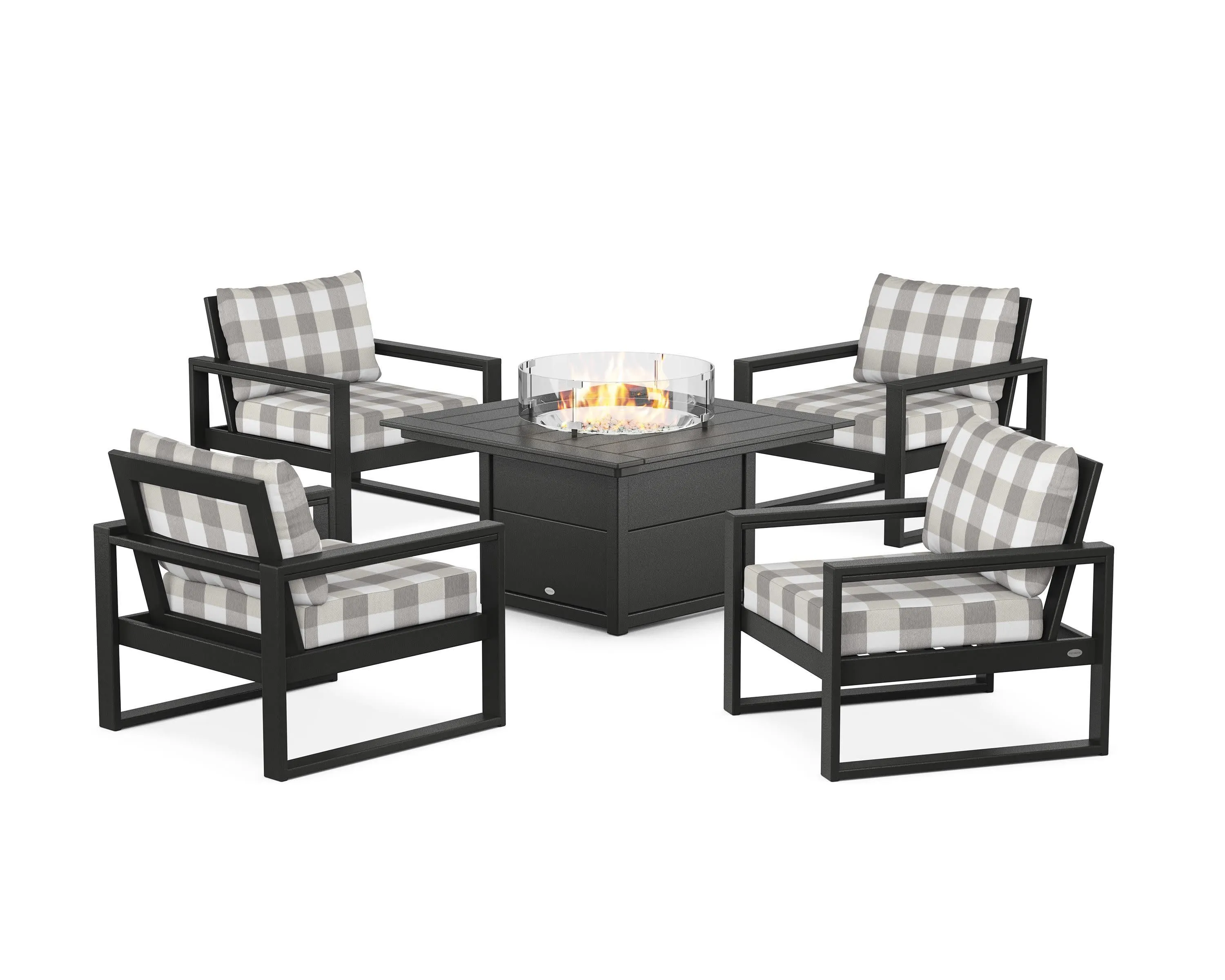 EDGE Sectional 5-Piece Deep Seating Set with Fire Pit Table