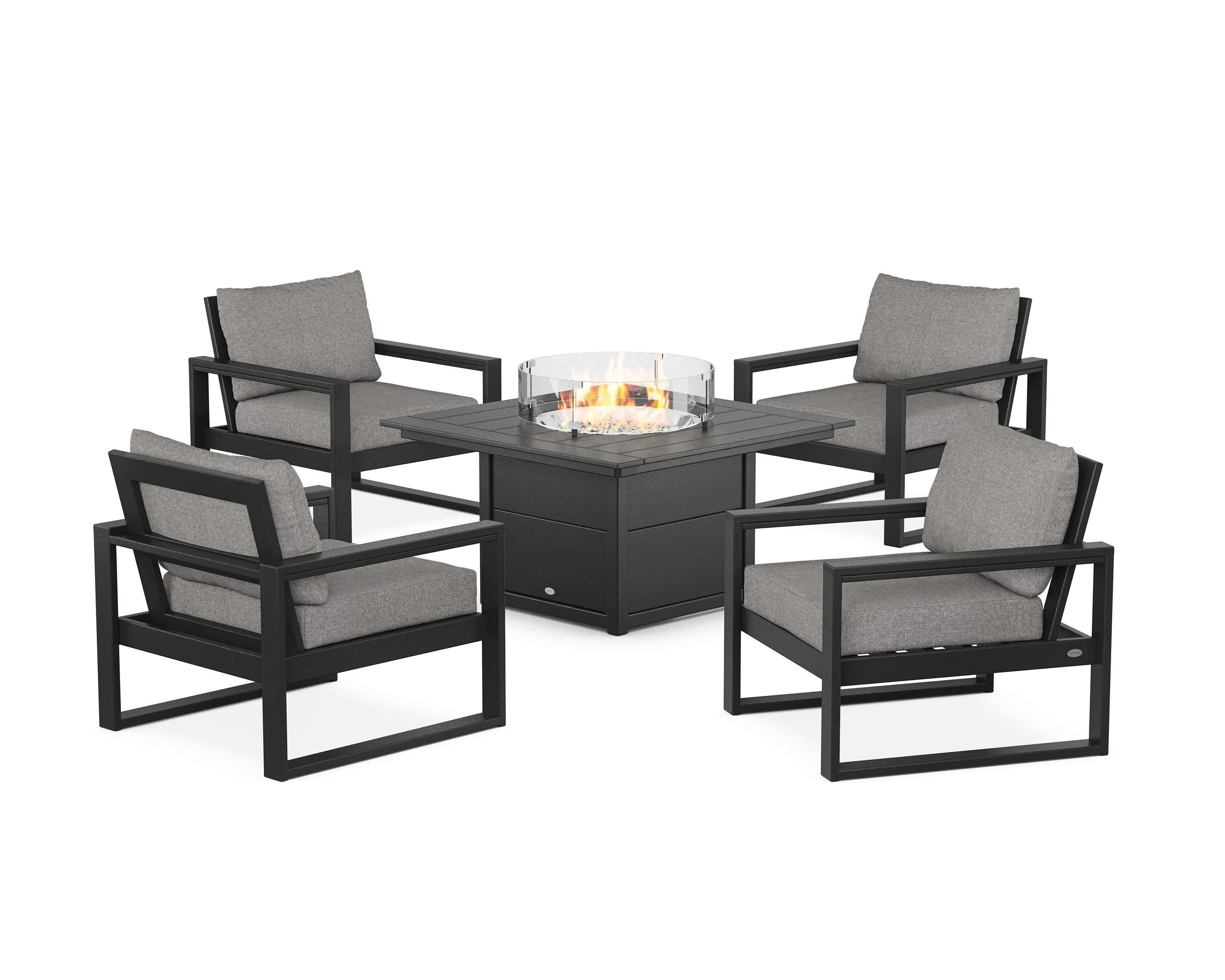 EDGE Sectional 5-Piece Deep Seating Set with Fire Pit Table