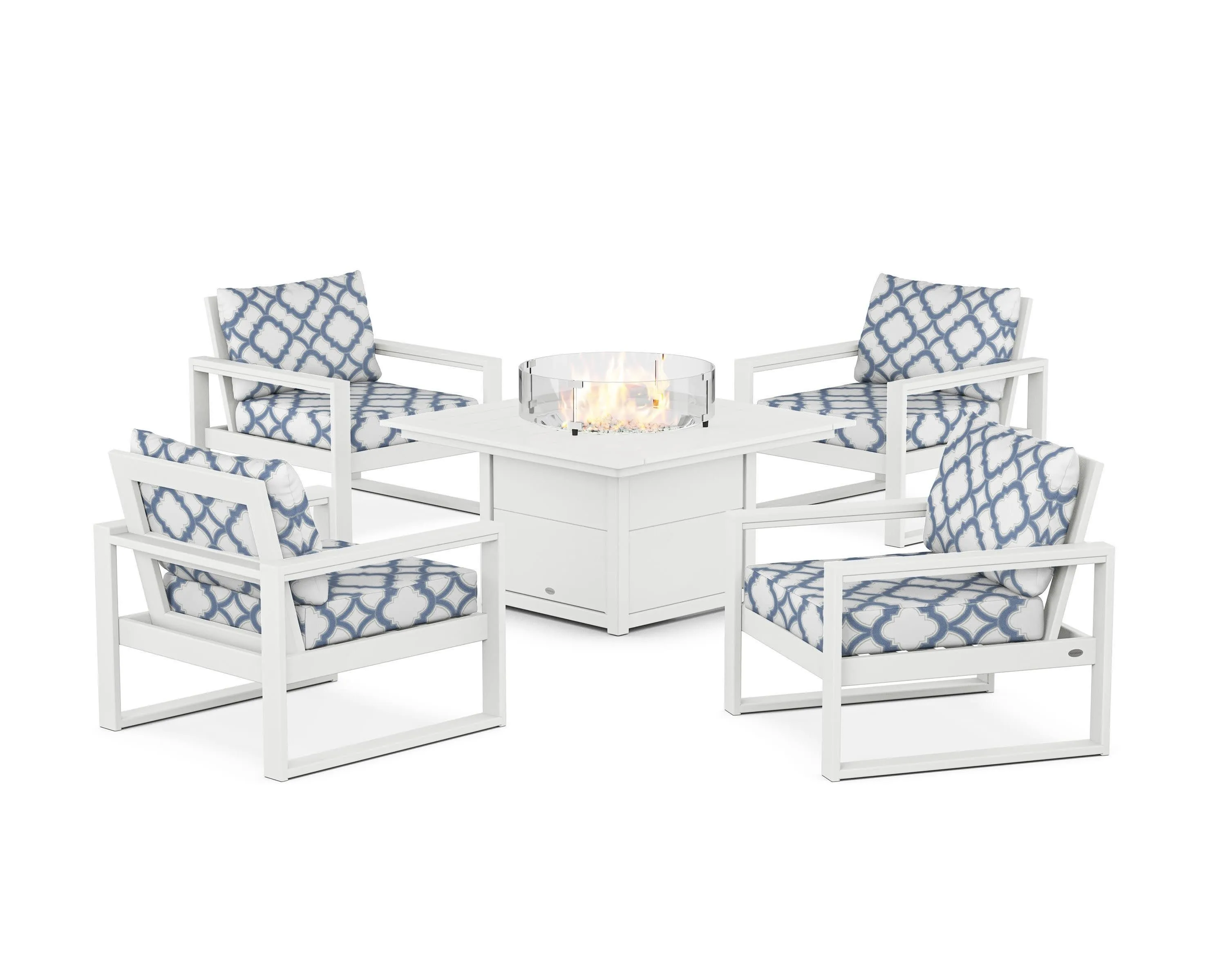 EDGE Sectional 5-Piece Deep Seating Set with Fire Pit Table