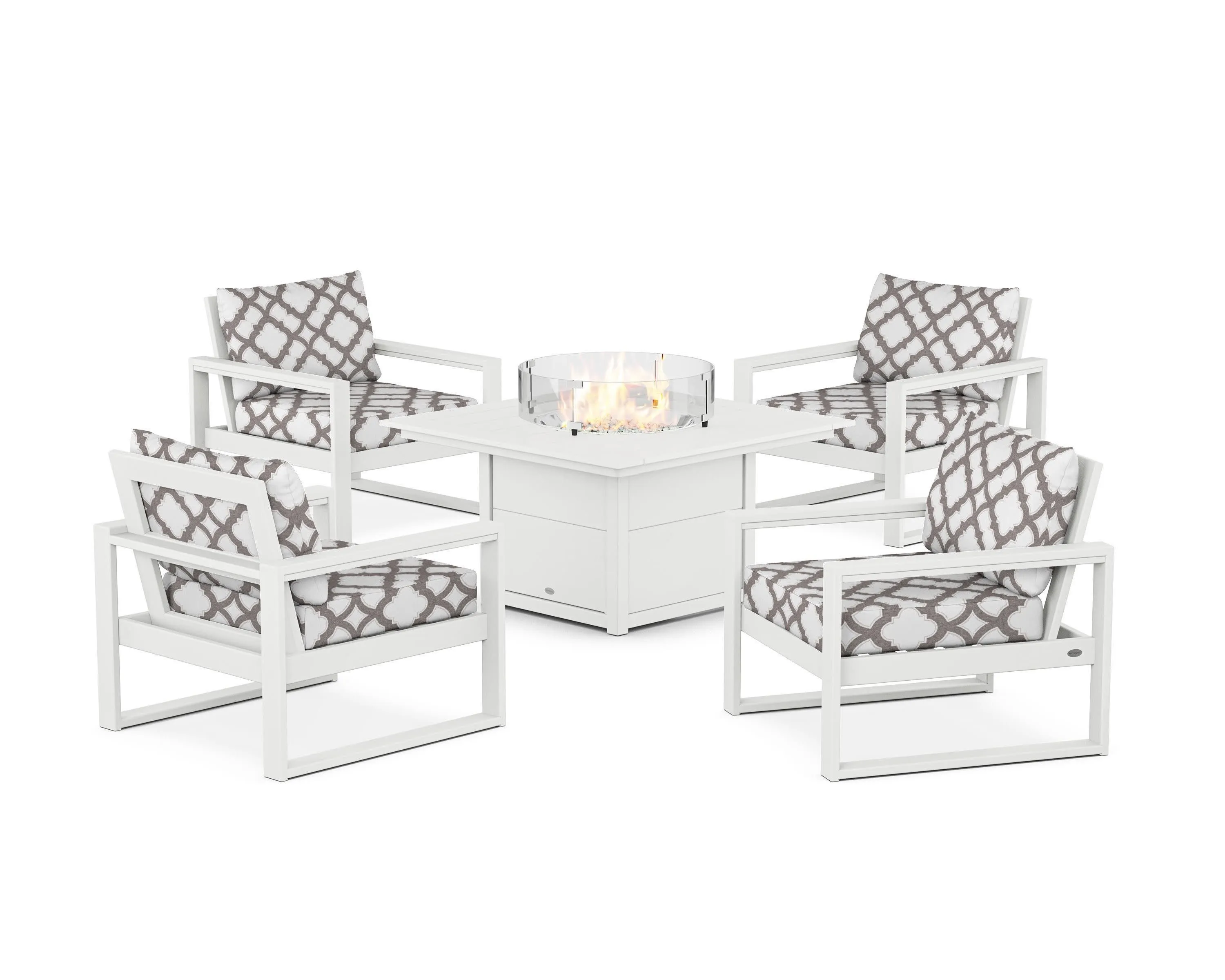 EDGE Sectional 5-Piece Deep Seating Set with Fire Pit Table