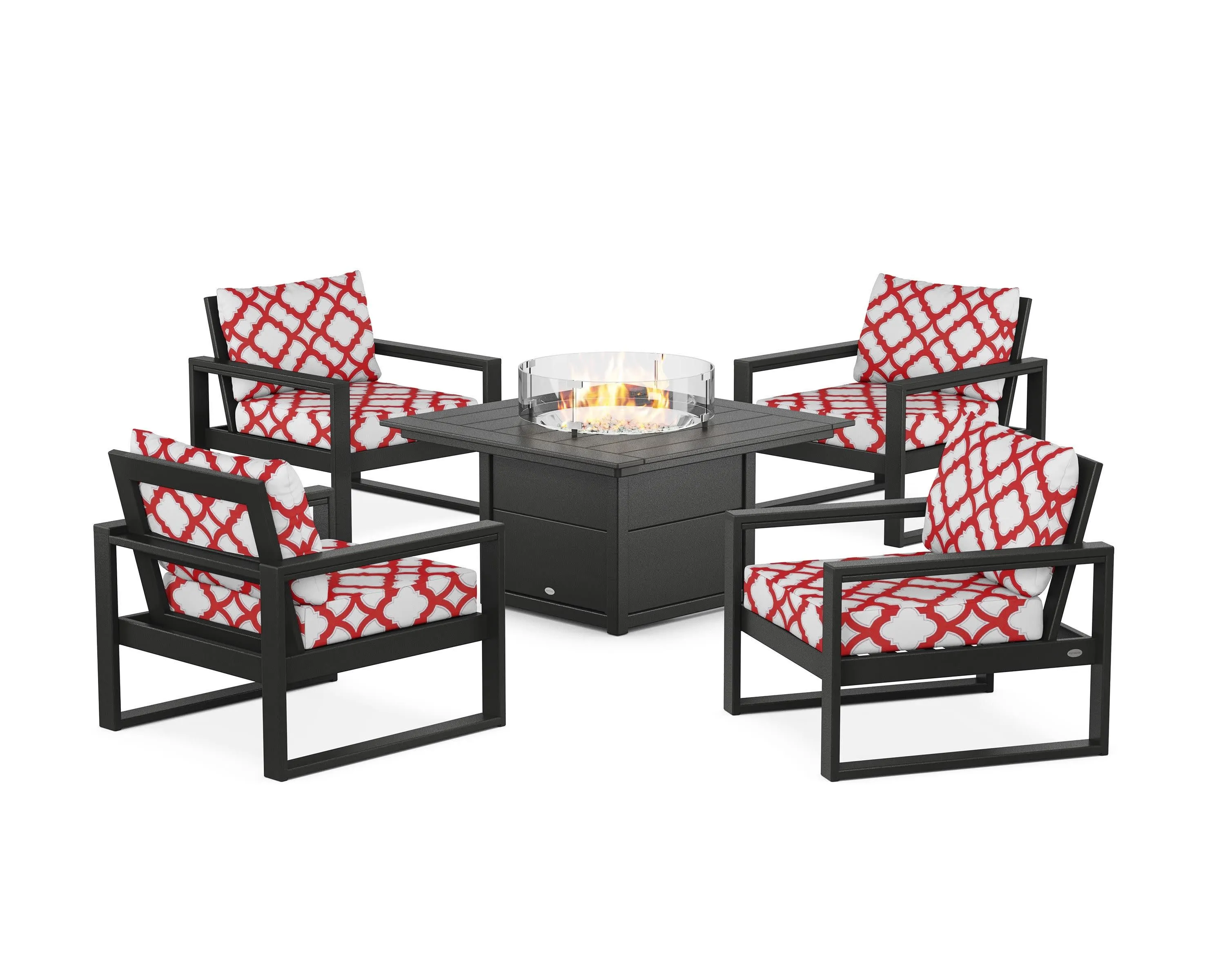 EDGE Sectional 5-Piece Deep Seating Set with Fire Pit Table