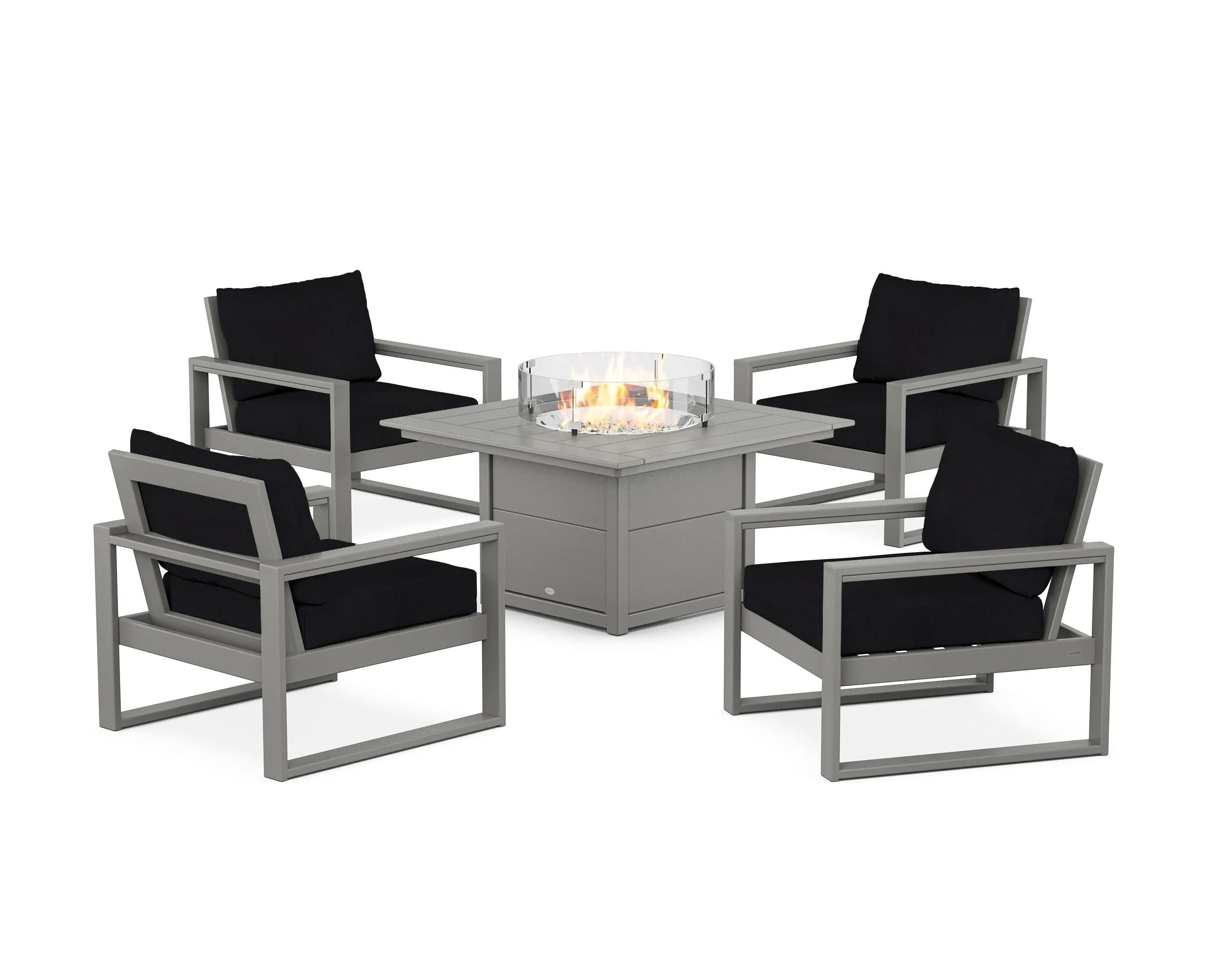EDGE Sectional 5-Piece Deep Seating Set with Fire Pit Table