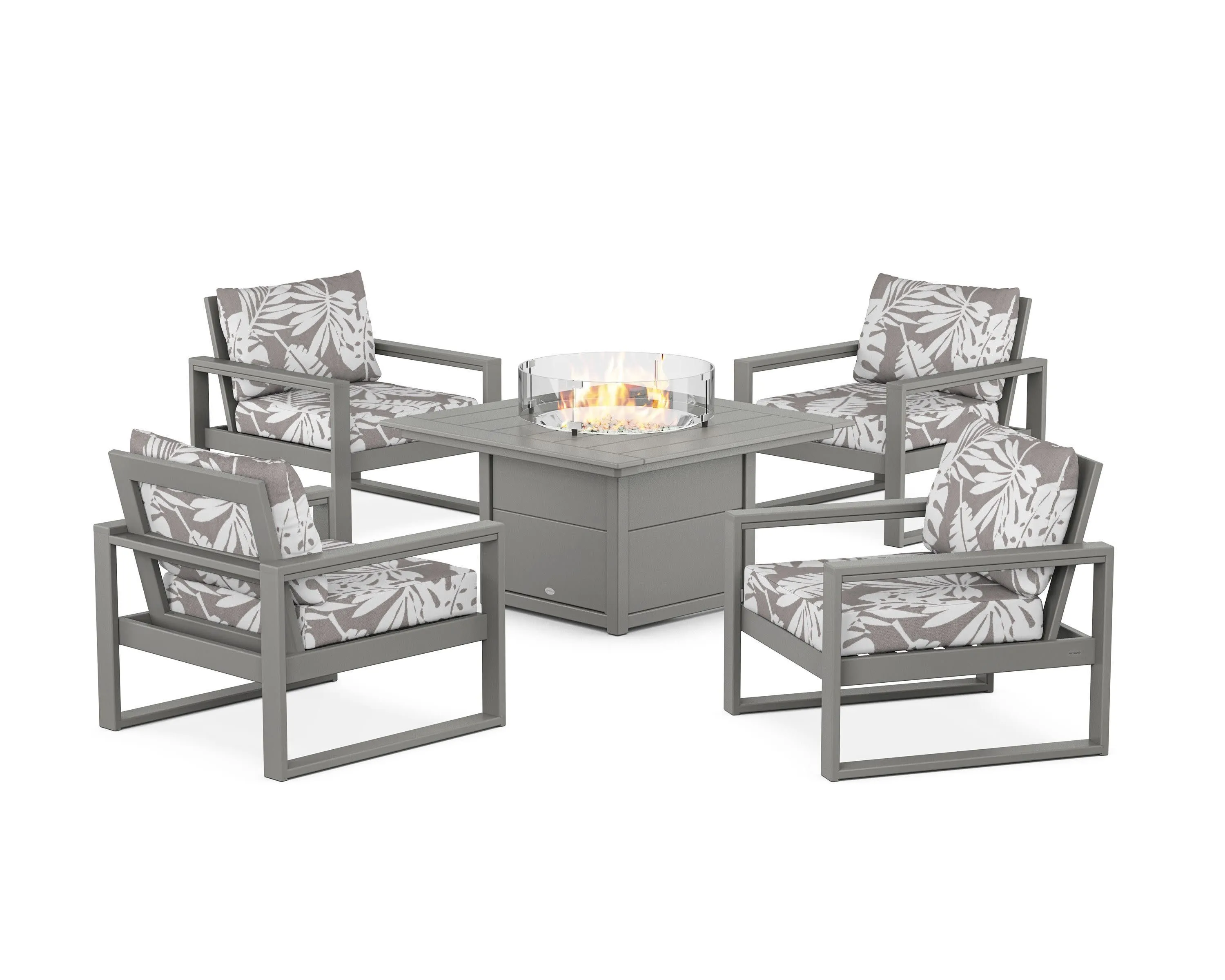 EDGE Sectional 5-Piece Deep Seating Set with Fire Pit Table