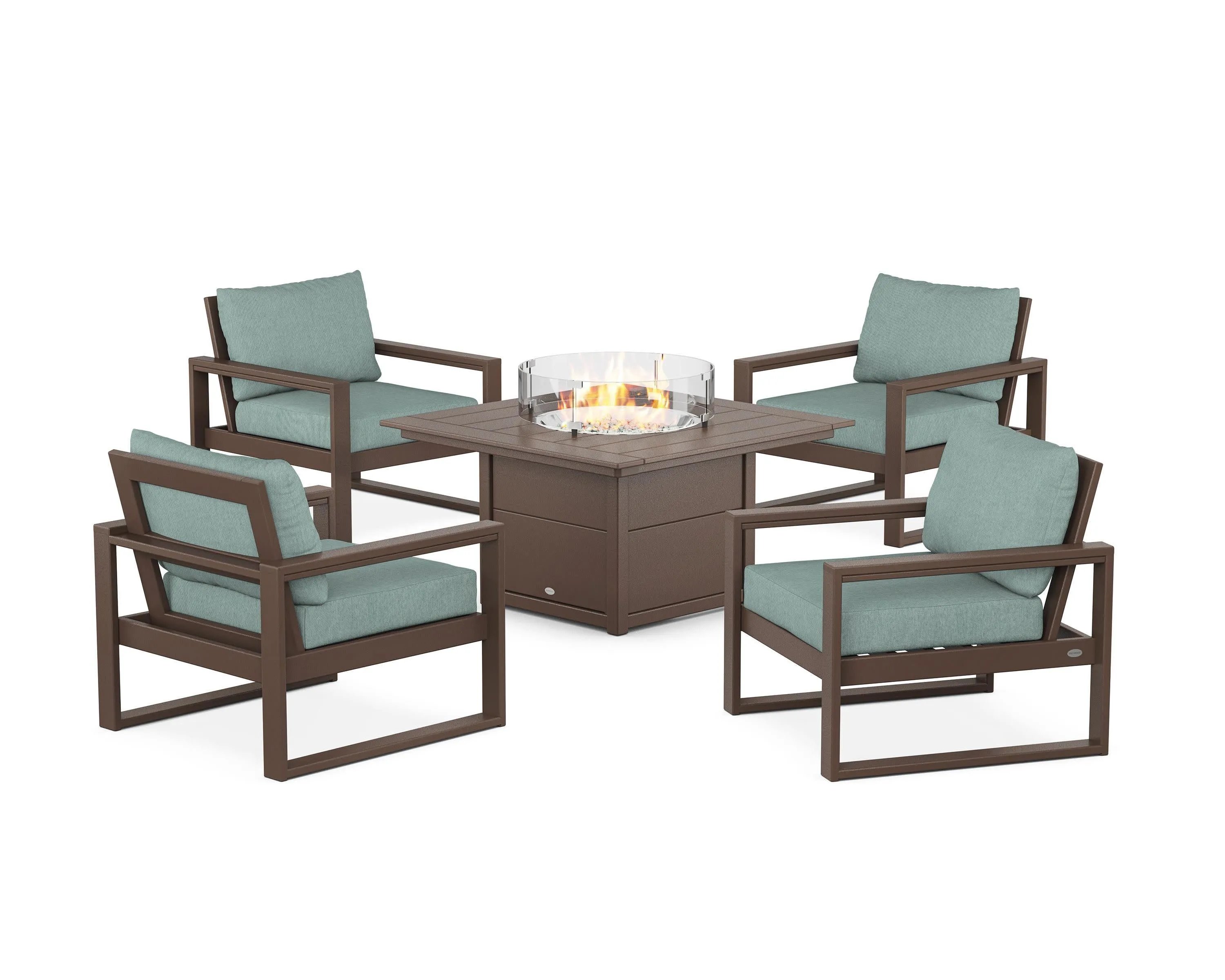 EDGE Sectional 5-Piece Deep Seating Set with Fire Pit Table