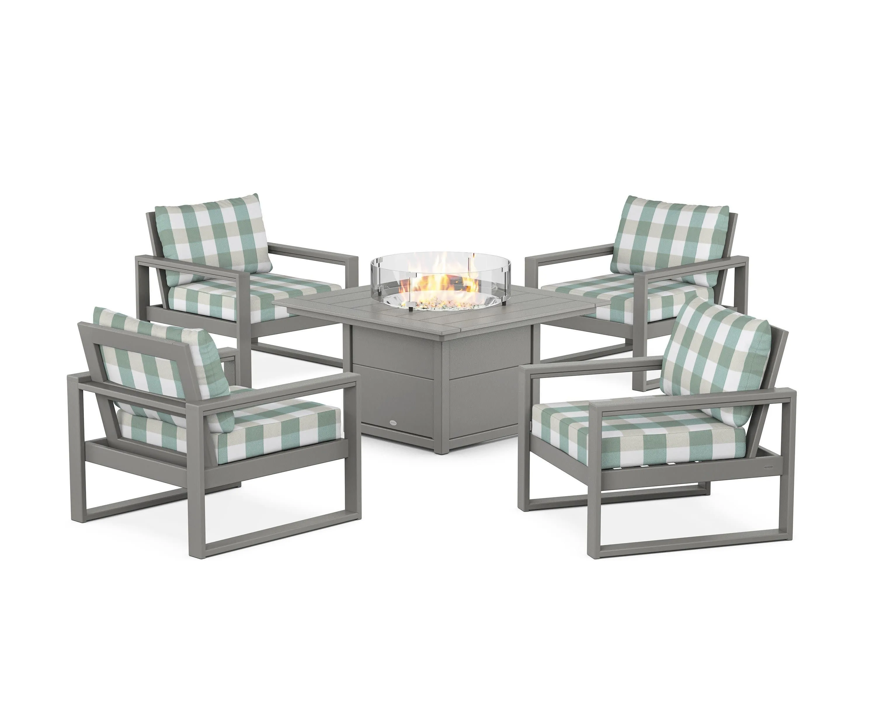 EDGE Sectional 5-Piece Deep Seating Set with Fire Pit Table