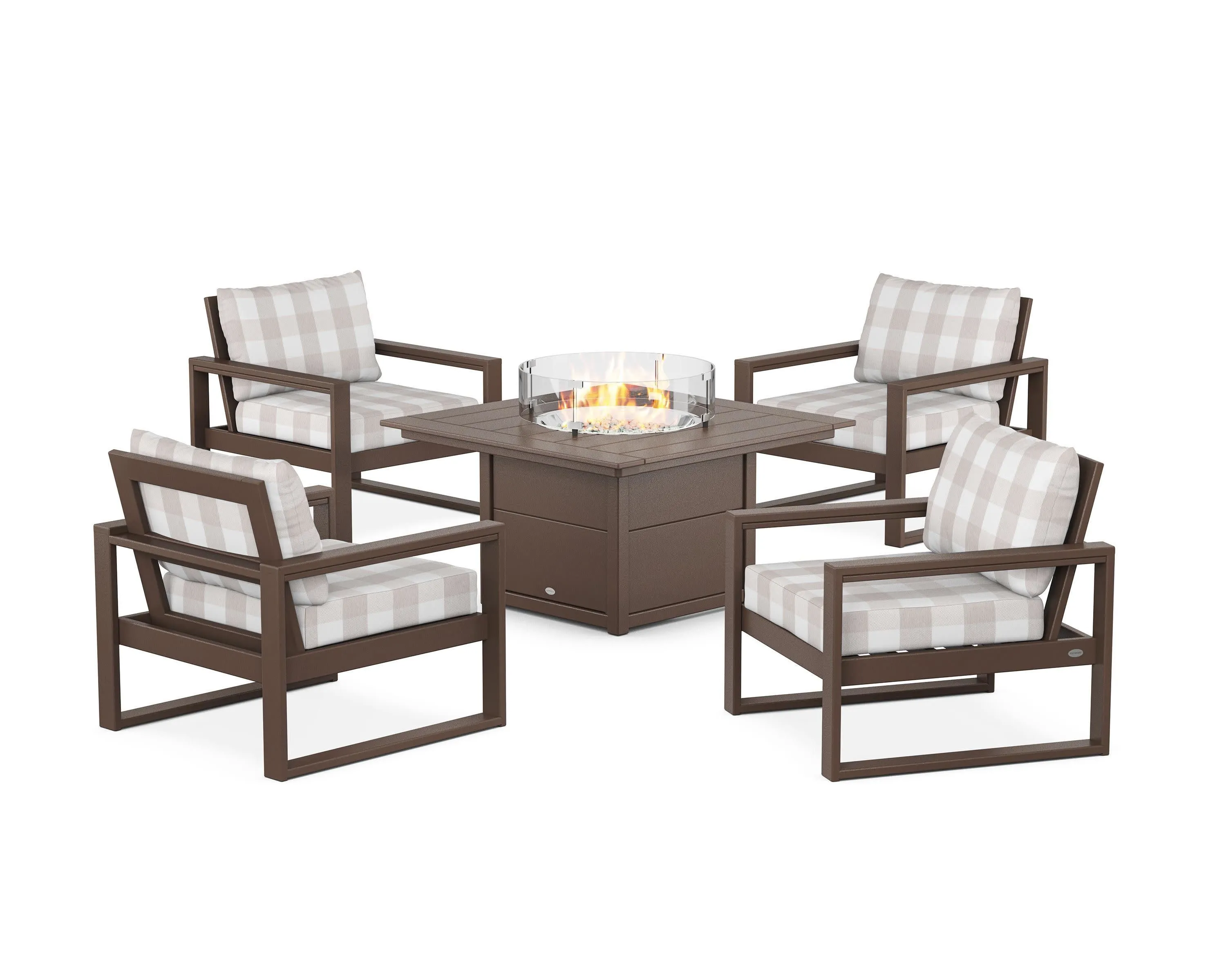 EDGE Sectional 5-Piece Deep Seating Set with Fire Pit Table