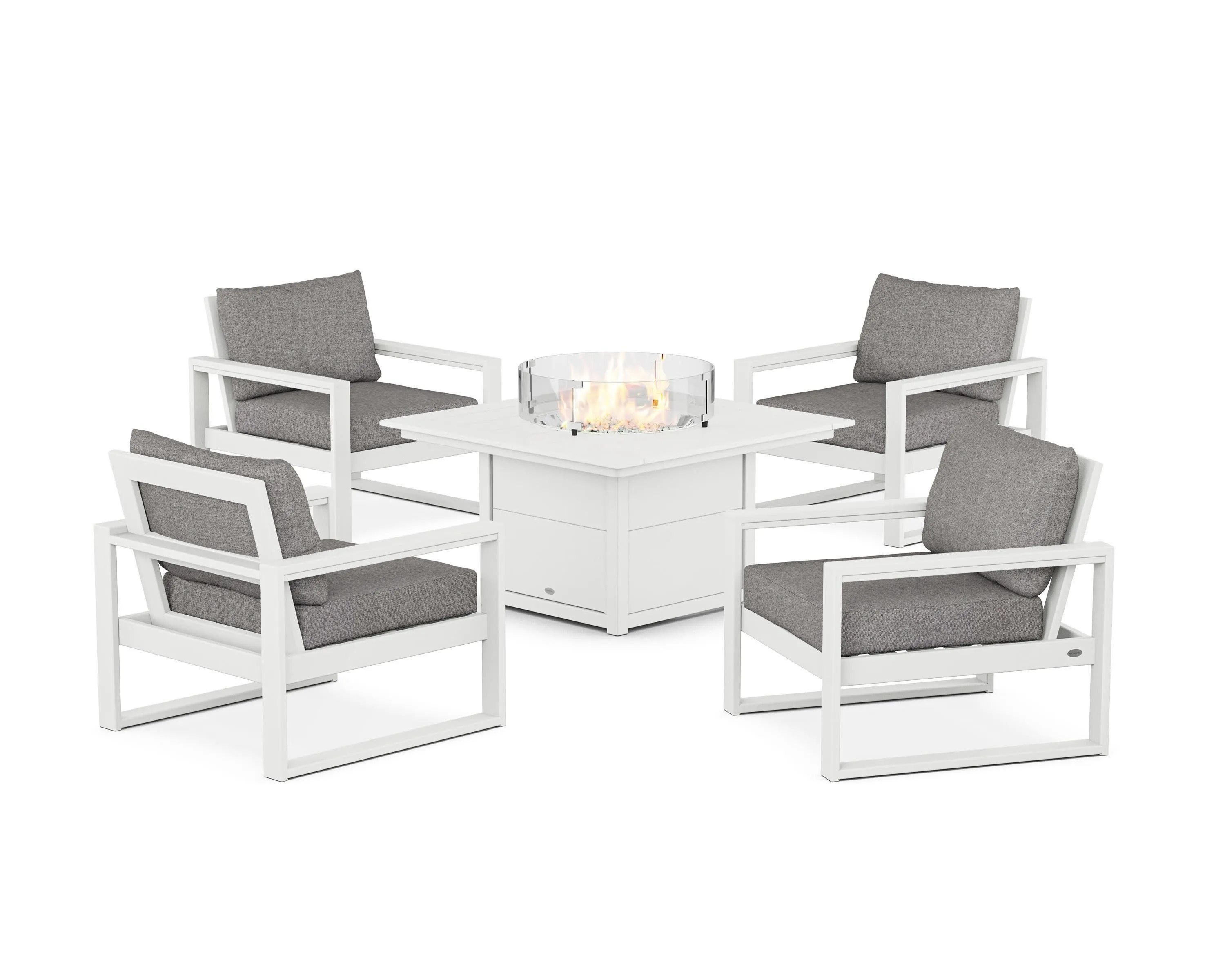 EDGE Sectional 5-Piece Deep Seating Set with Fire Pit Table