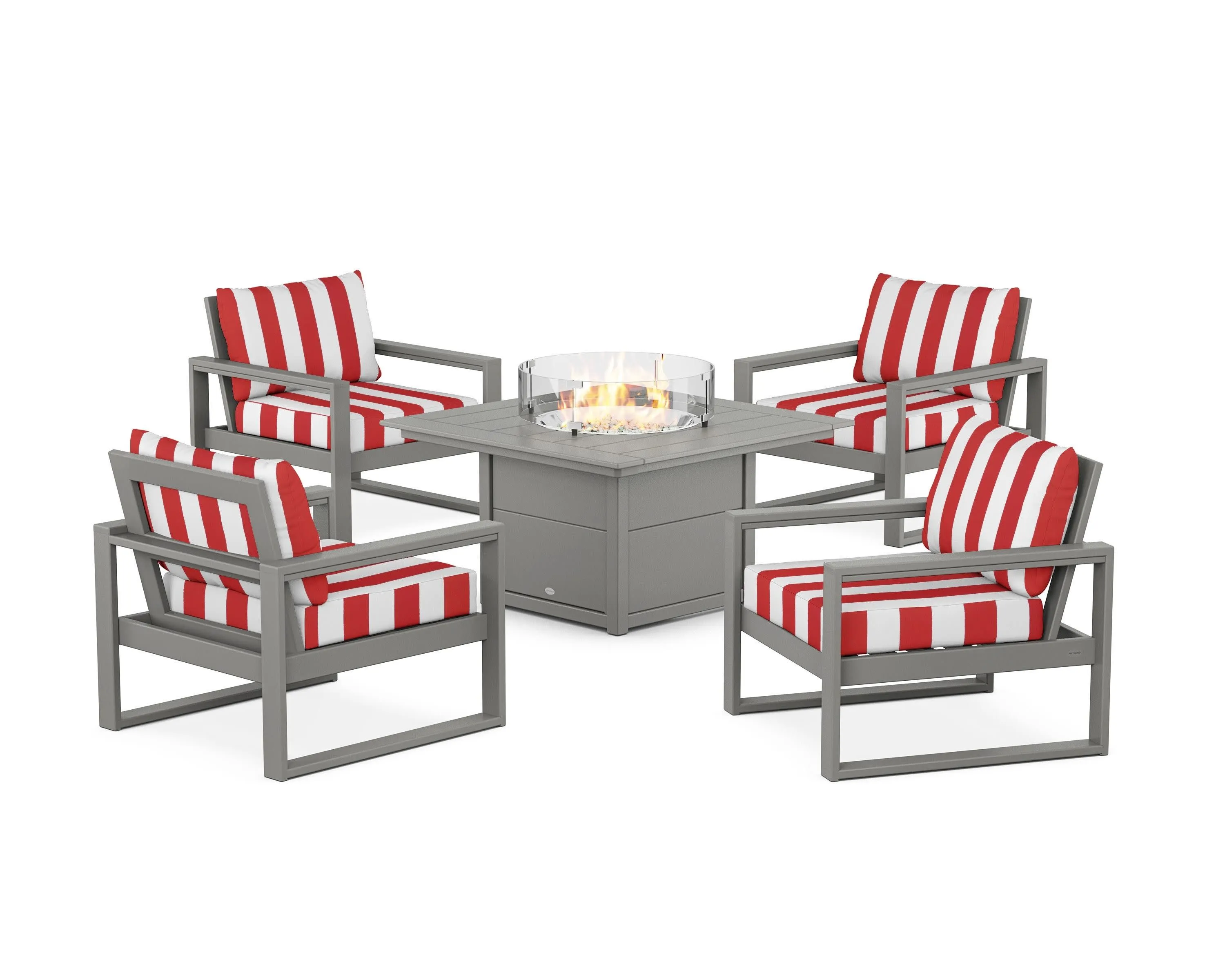 EDGE Sectional 5-Piece Deep Seating Set with Fire Pit Table