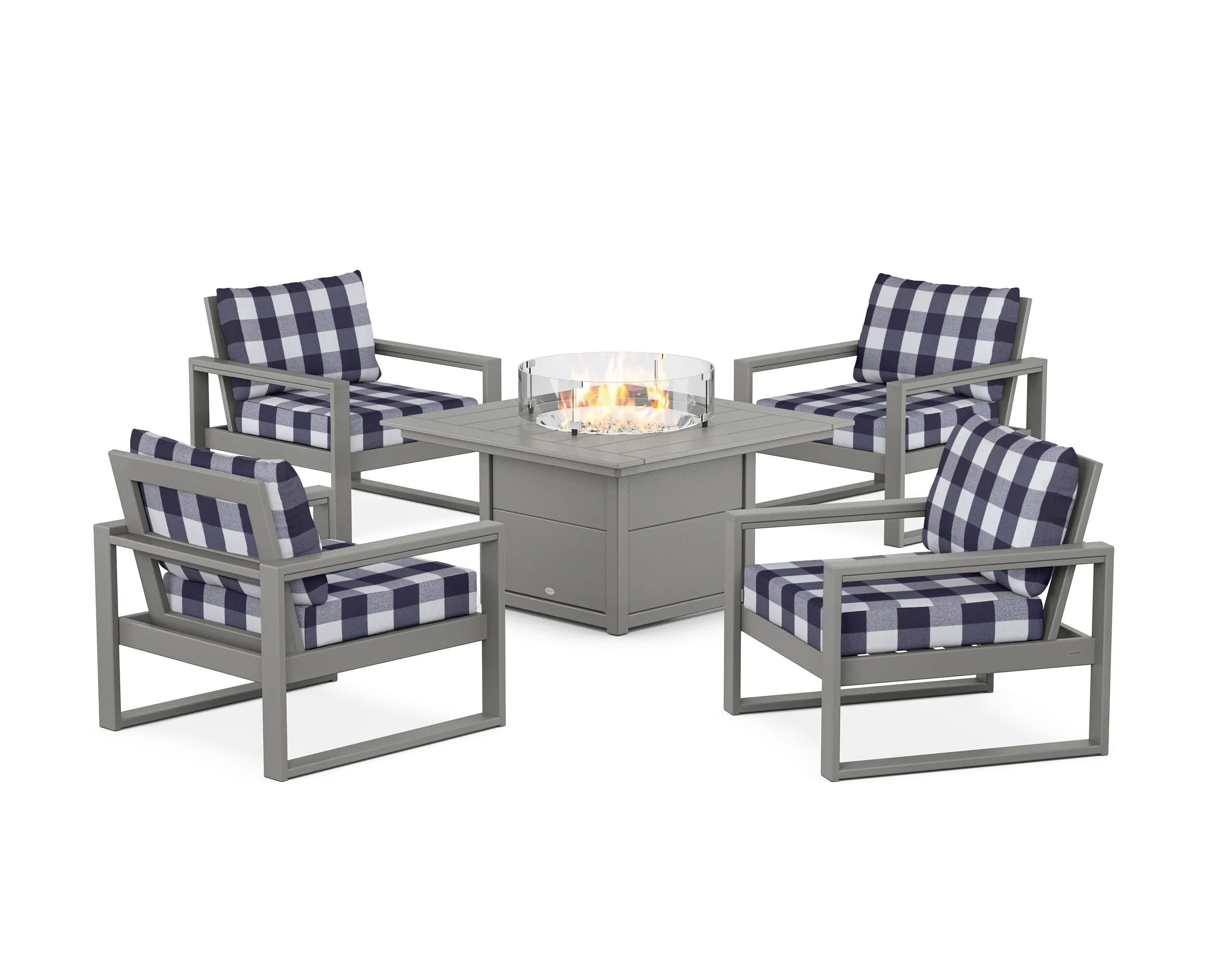 EDGE Sectional 5-Piece Deep Seating Set with Fire Pit Table