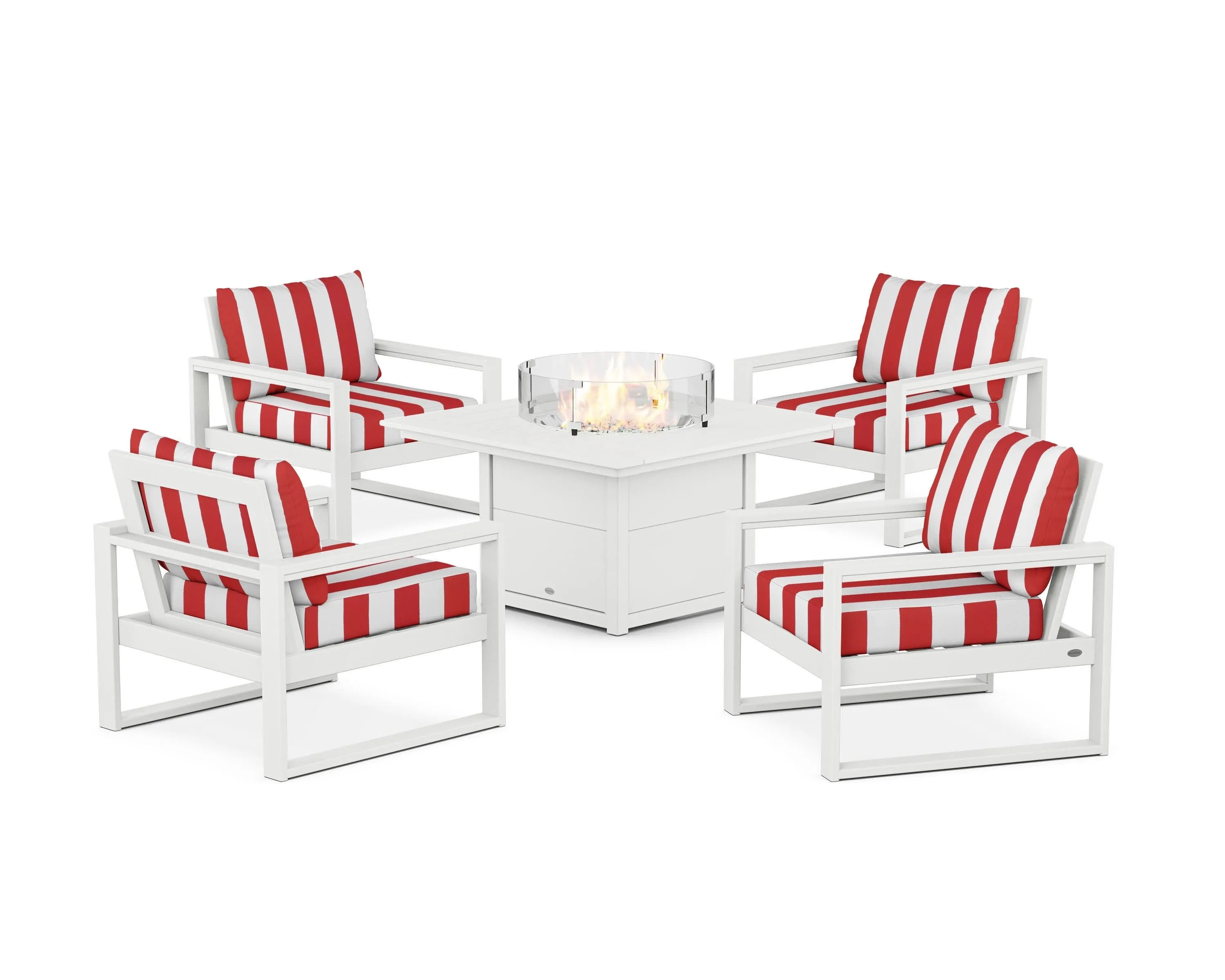 EDGE Sectional 5-Piece Deep Seating Set with Fire Pit Table