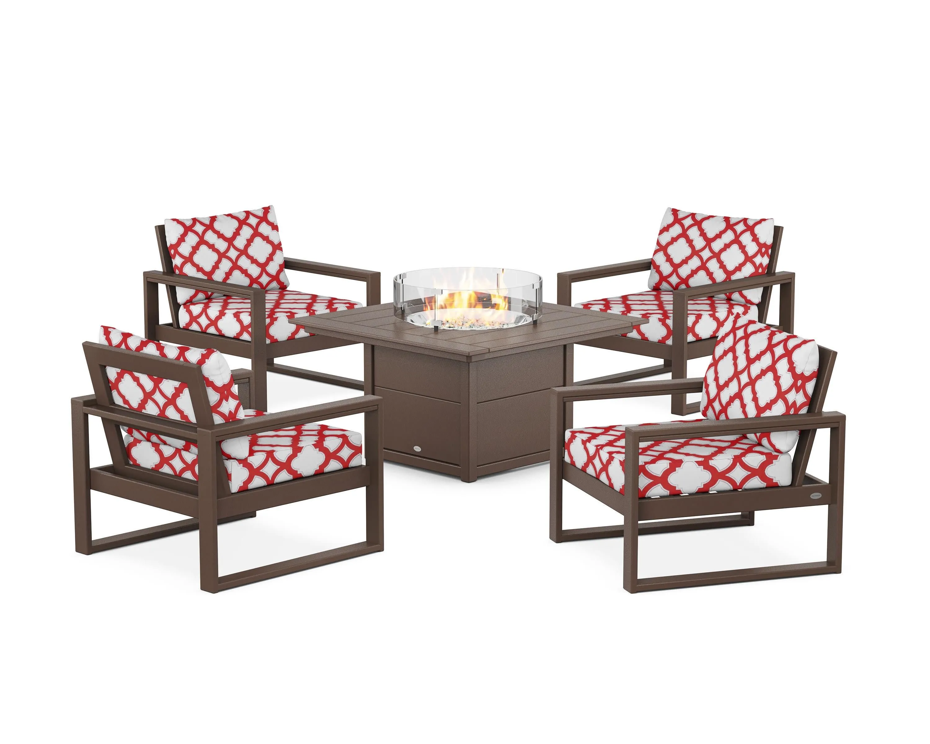 EDGE Sectional 5-Piece Deep Seating Set with Fire Pit Table