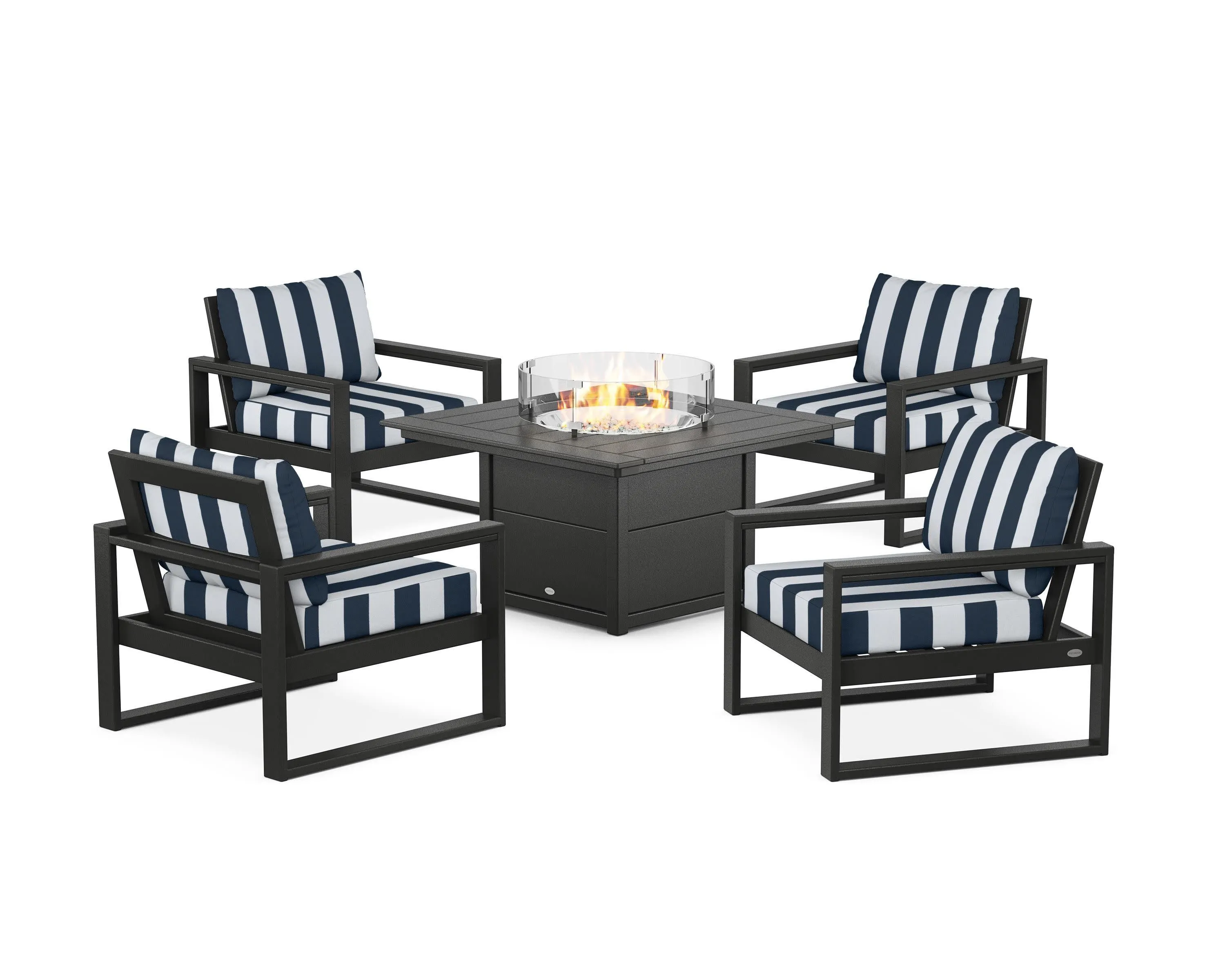 EDGE Sectional 5-Piece Deep Seating Set with Fire Pit Table