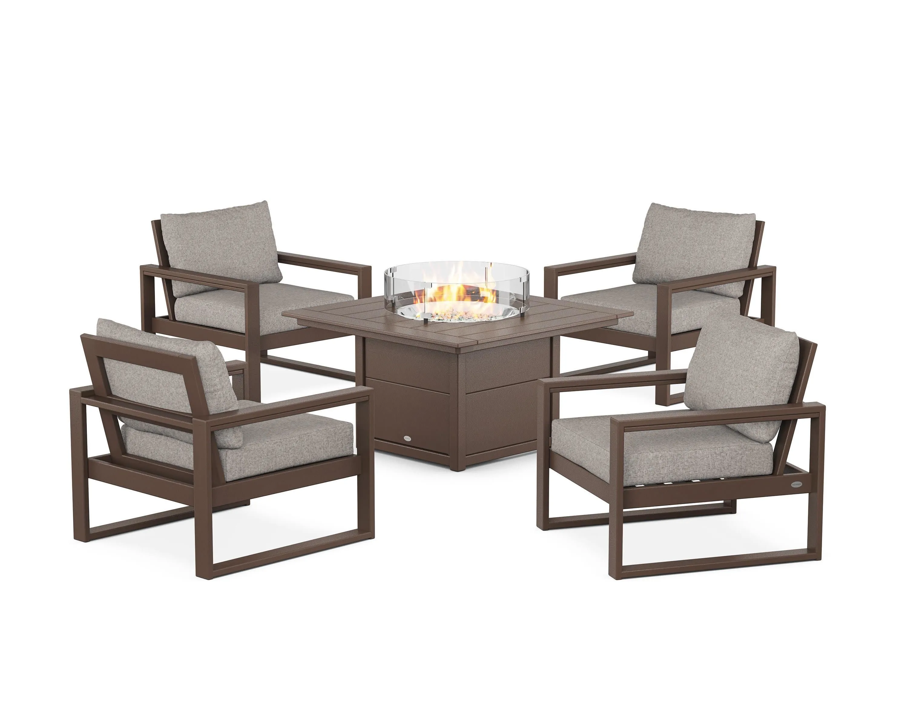 EDGE Sectional 5-Piece Deep Seating Set with Fire Pit Table