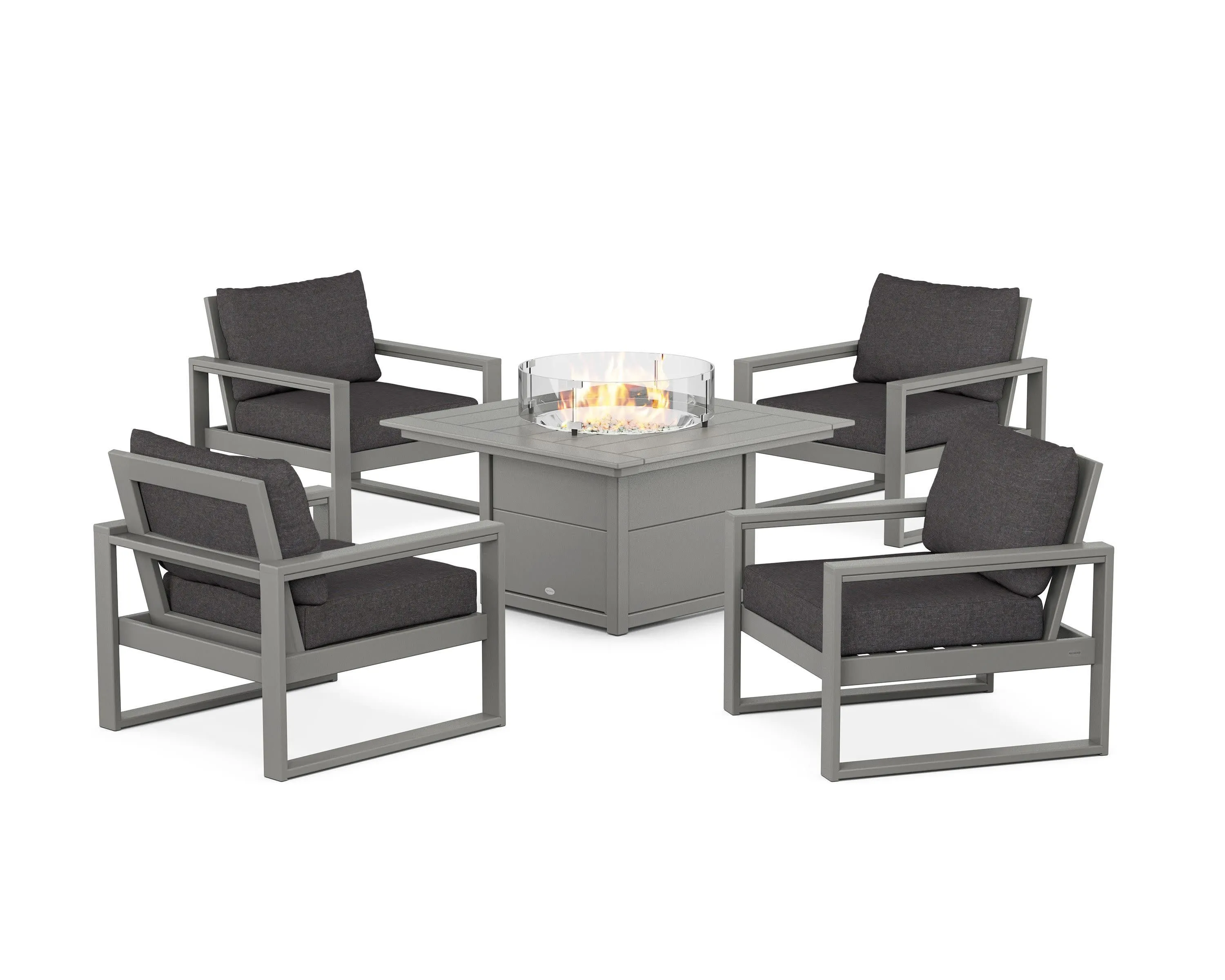EDGE Sectional 5-Piece Deep Seating Set with Fire Pit Table