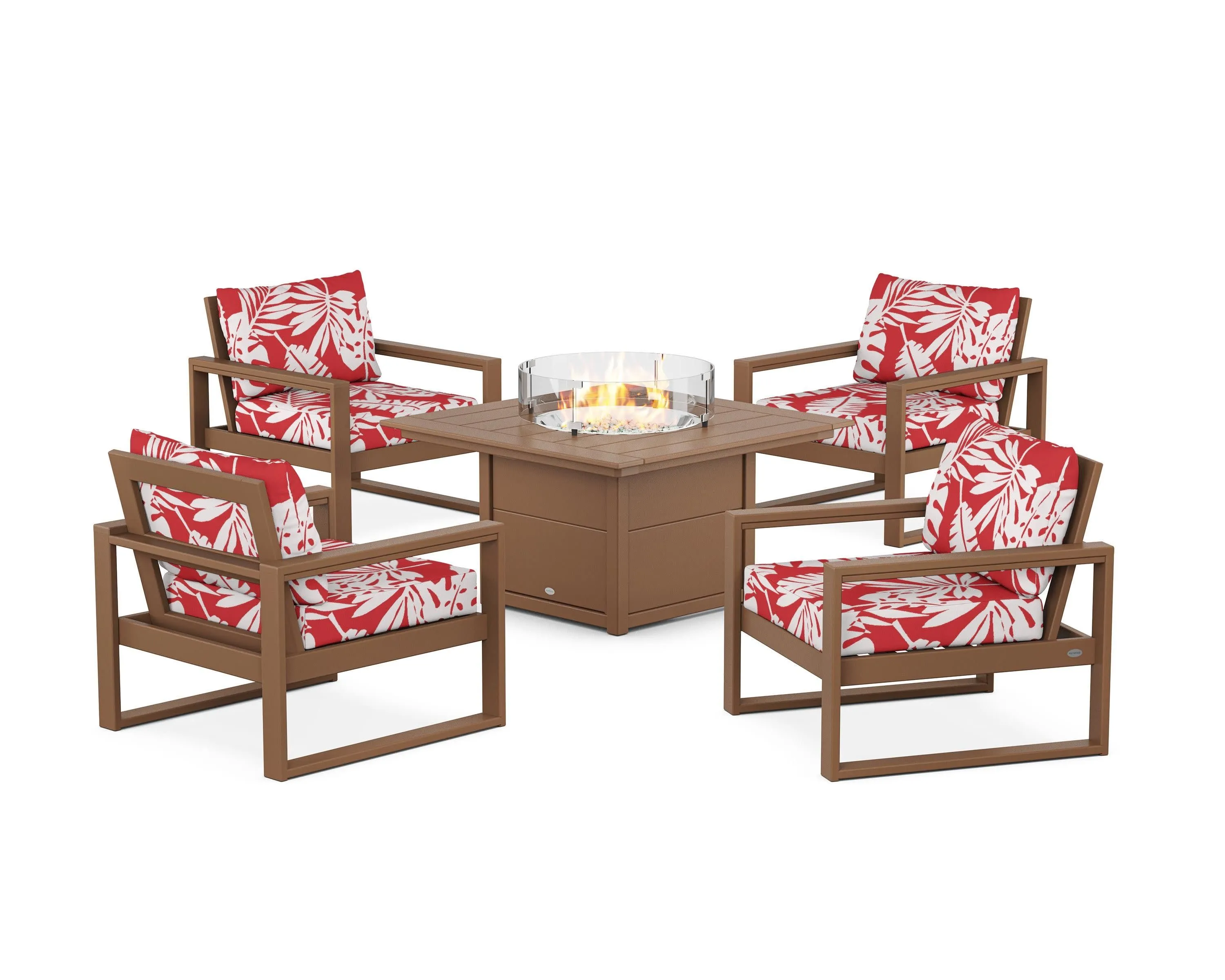 EDGE Sectional 5-Piece Deep Seating Set with Fire Pit Table