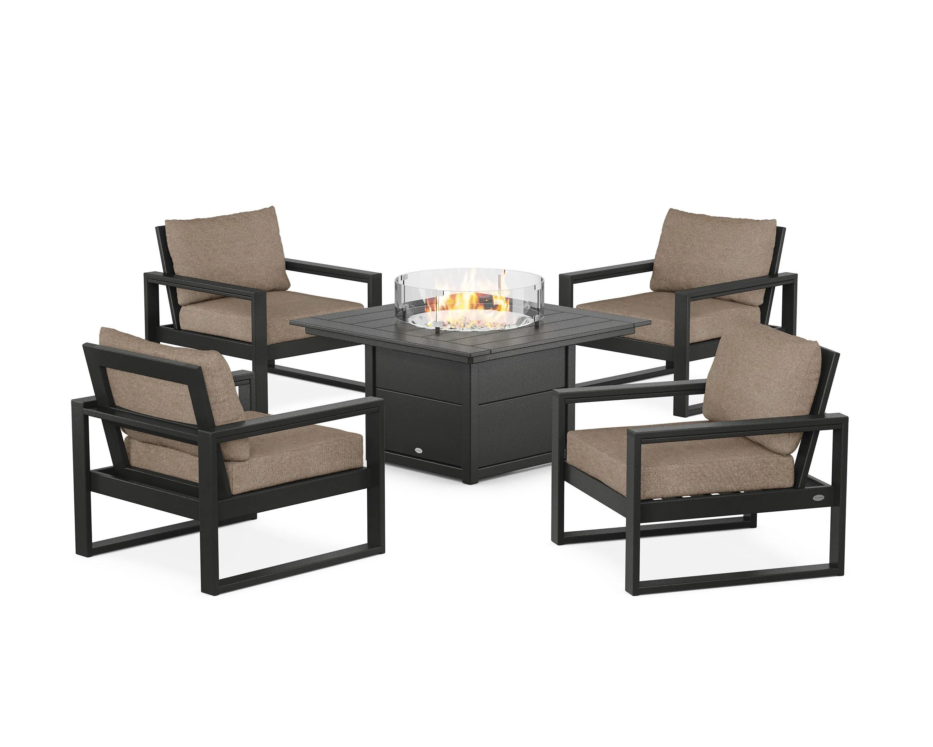 EDGE Sectional 5-Piece Deep Seating Set with Fire Pit Table