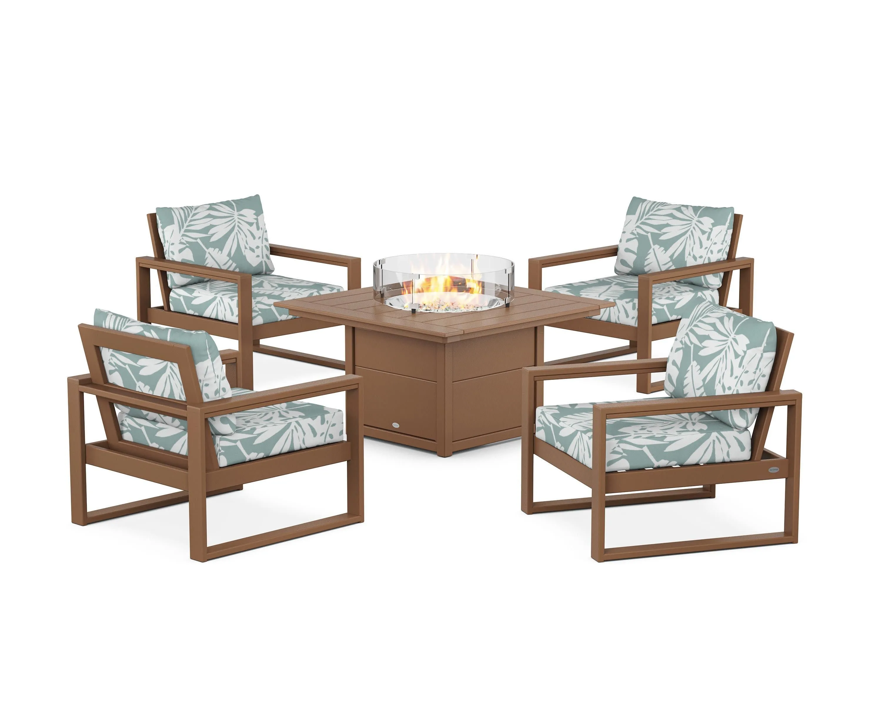 EDGE Sectional 5-Piece Deep Seating Set with Fire Pit Table