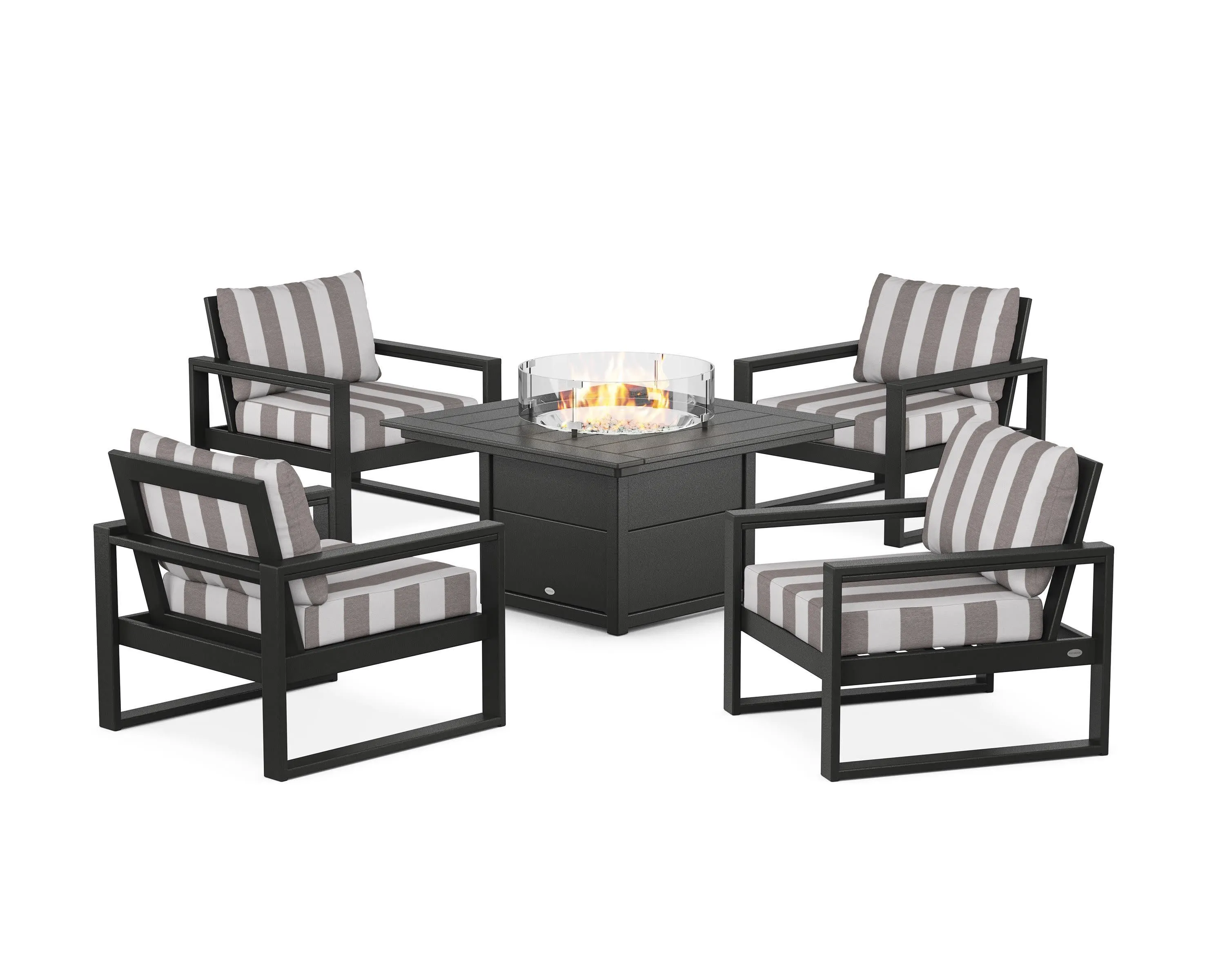 EDGE Sectional 5-Piece Deep Seating Set with Fire Pit Table