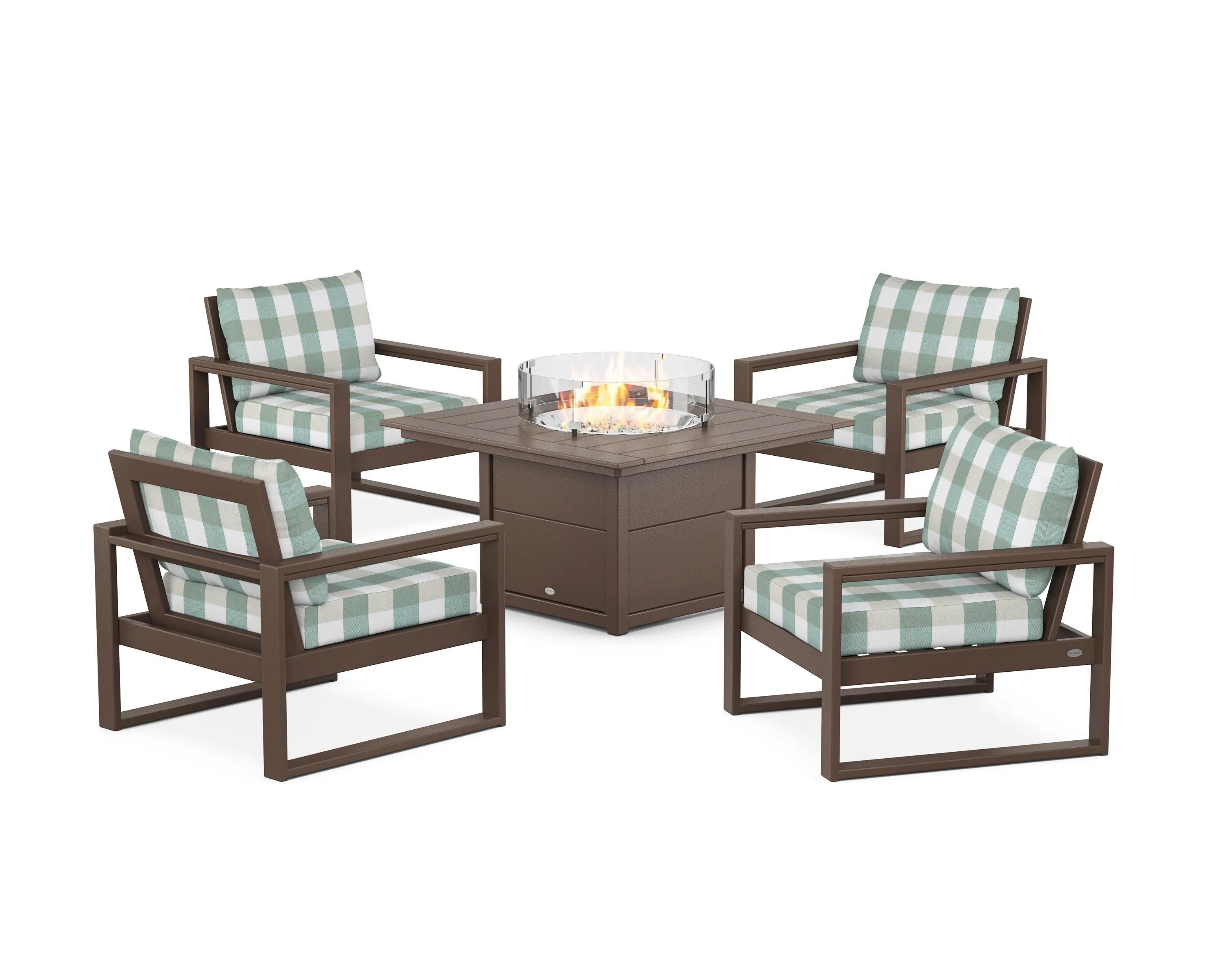 EDGE Sectional 5-Piece Deep Seating Set with Fire Pit Table