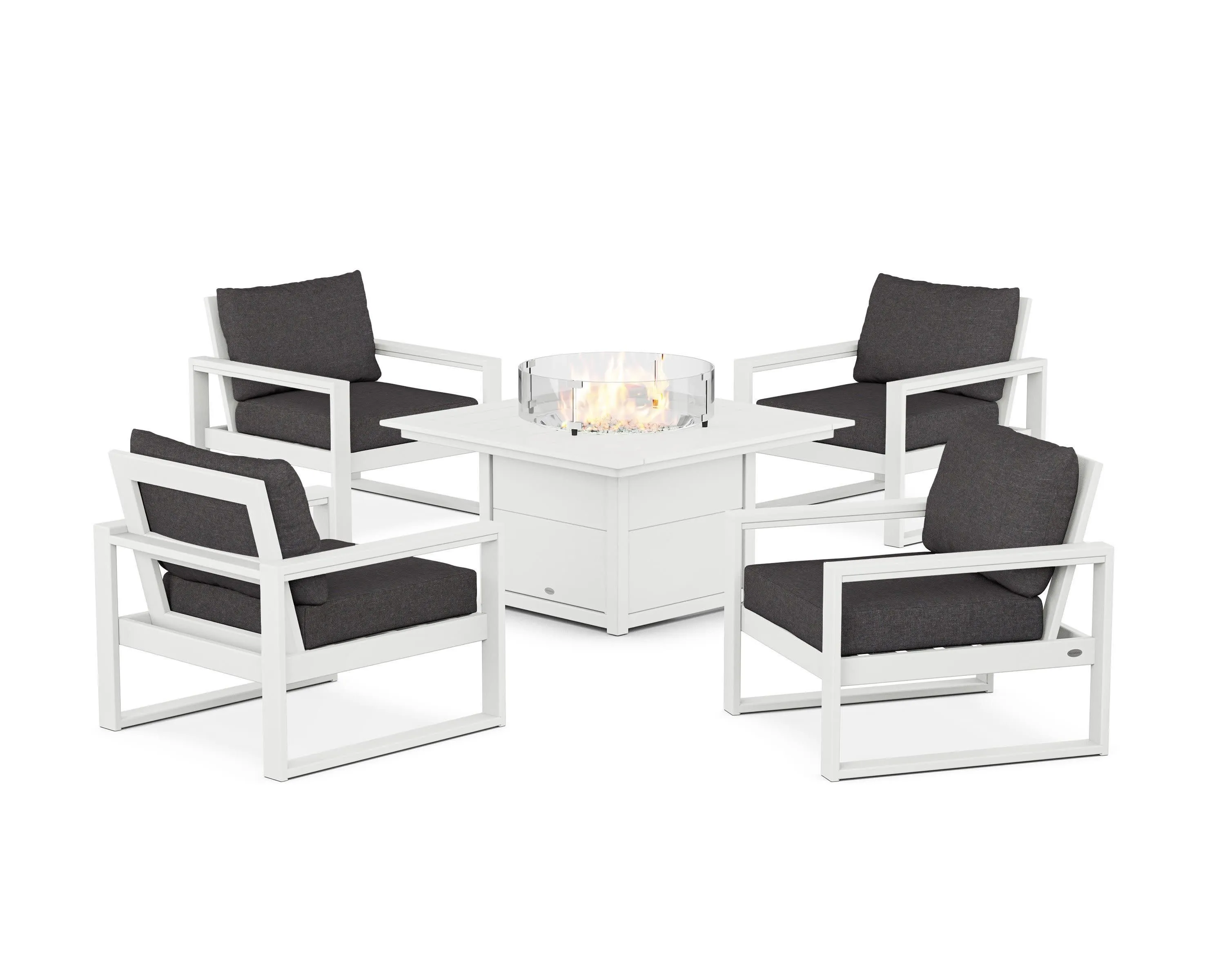 EDGE Sectional 5-Piece Deep Seating Set with Fire Pit Table