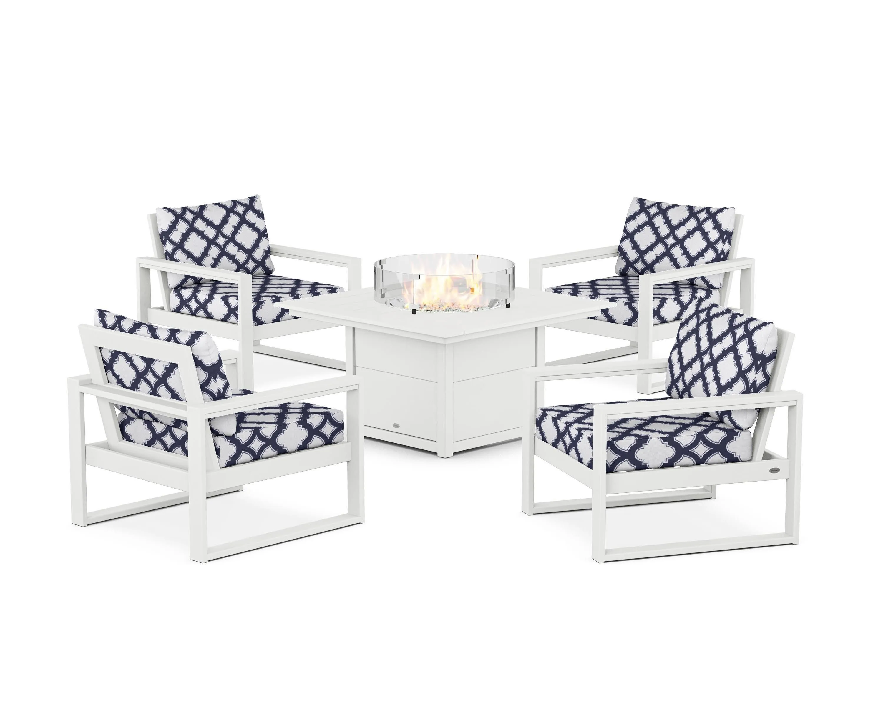 EDGE Sectional 5-Piece Deep Seating Set with Fire Pit Table