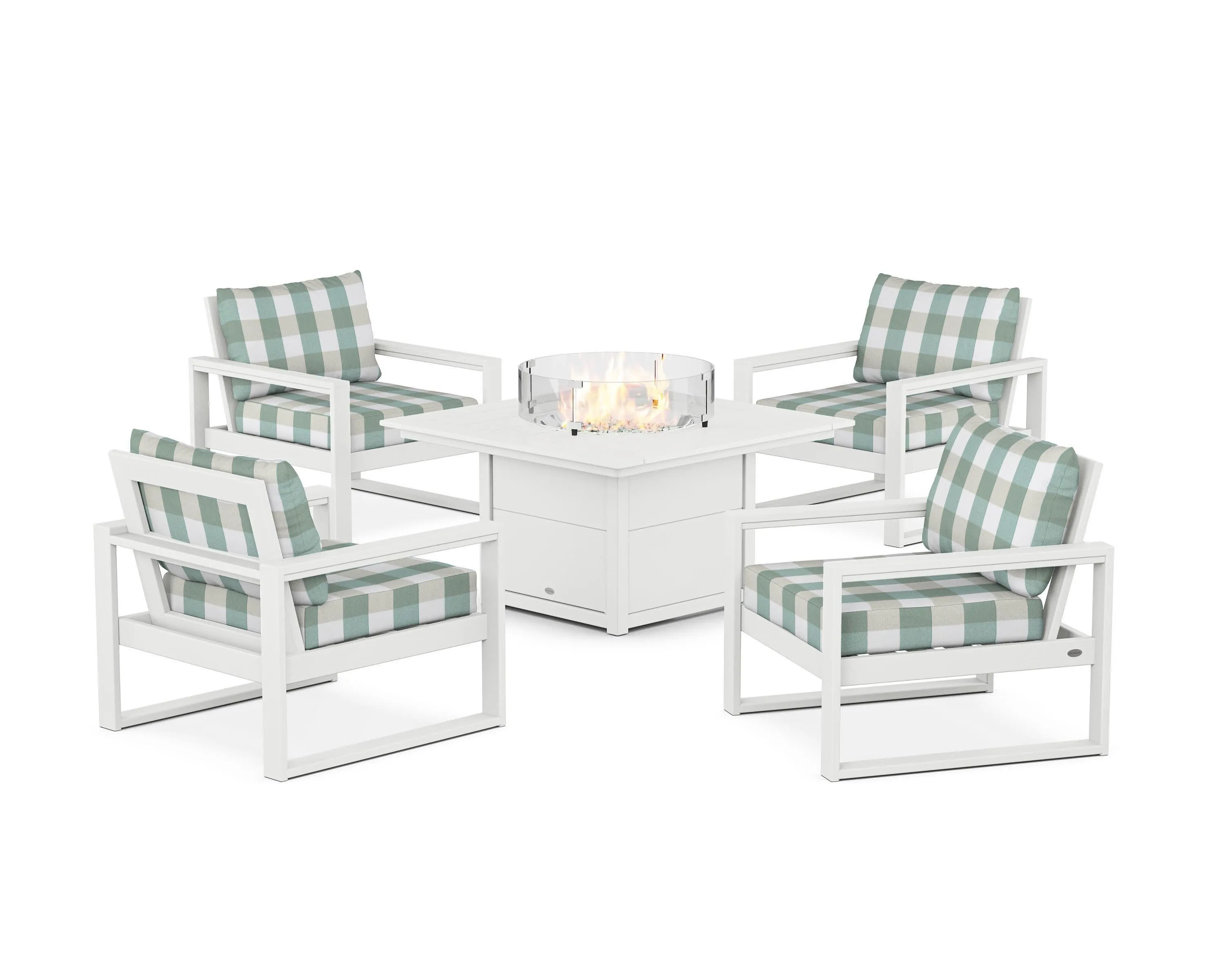 EDGE Sectional 5-Piece Deep Seating Set with Fire Pit Table