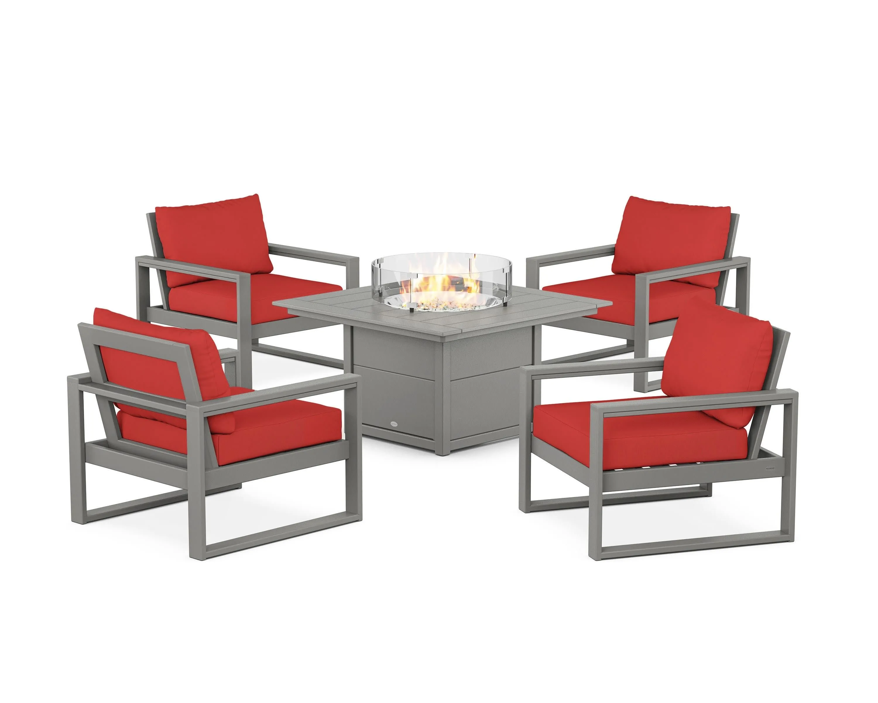 EDGE Sectional 5-Piece Deep Seating Set with Fire Pit Table