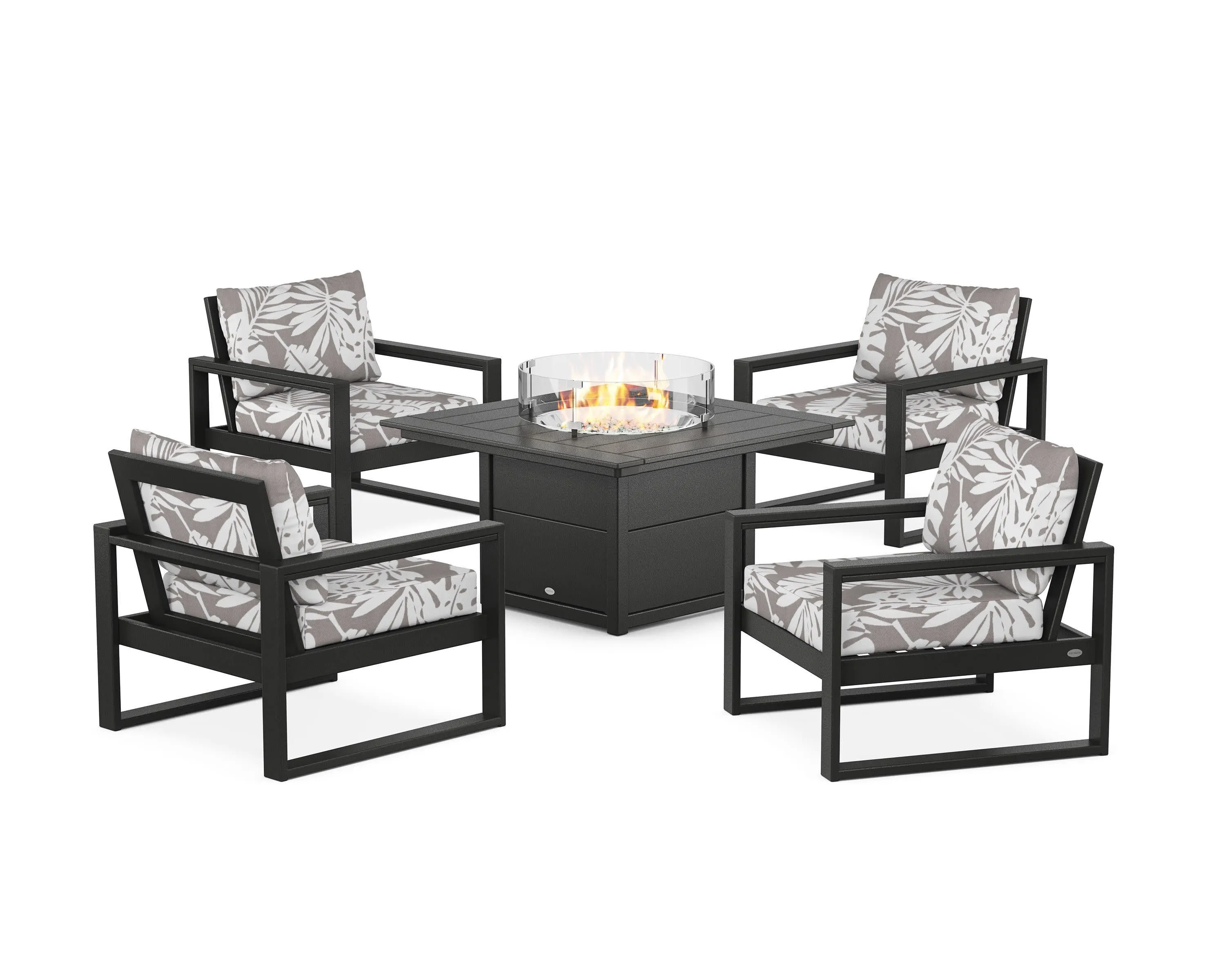EDGE Sectional 5-Piece Deep Seating Set with Fire Pit Table