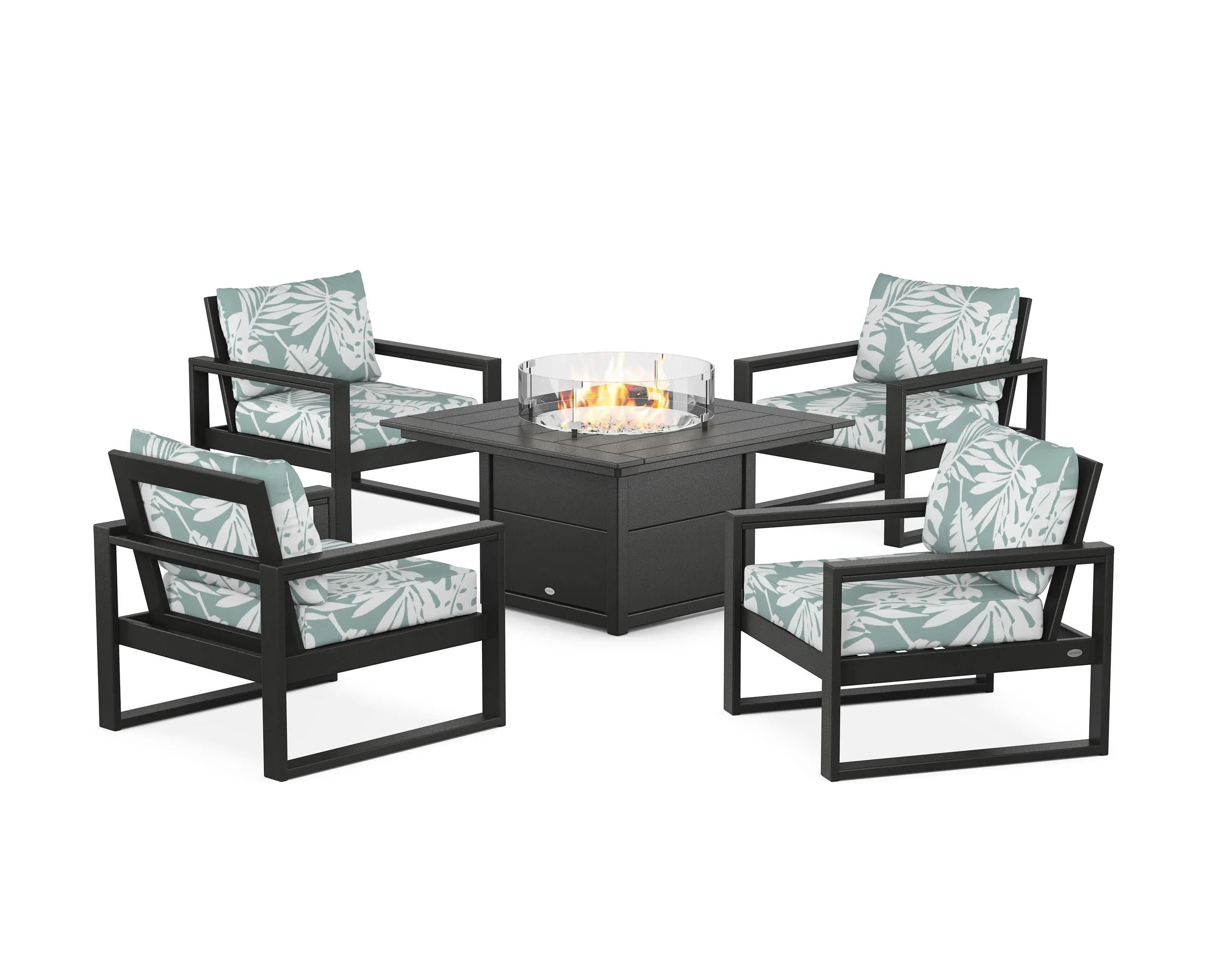 EDGE Sectional 5-Piece Deep Seating Set with Fire Pit Table