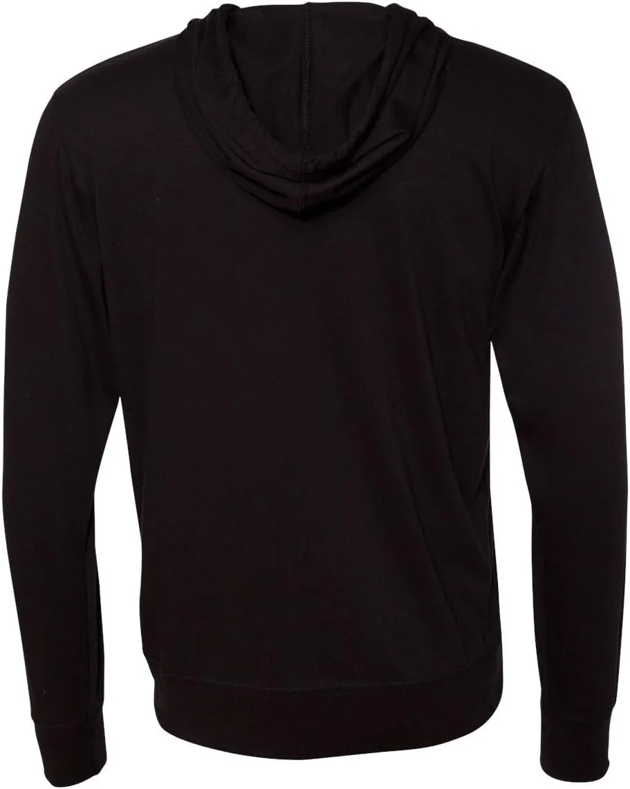 Joe's USA Men's Lightweight Jersey Hooded Full-Zip T-Shirt Hoodies in Sizes XS-2XL