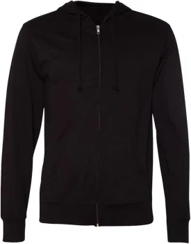 Joe's USA Men's Lightweight Jersey Hooded Full-Zip T-Shirt Hoodies in Sizes XS-2XL