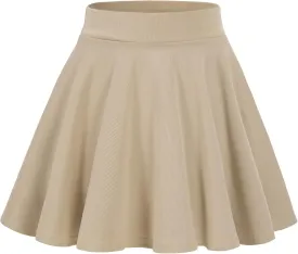 KEREDA Girls Casual Mini High Waist Stretchy Flared Pleated Skater Skirts 5-13 Years