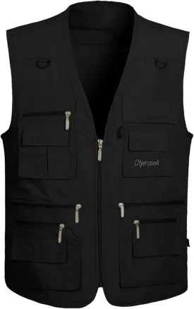 Lentta Men's Fishing Vest Summer Outdoor Lightweight Work Photo Vest 16 Pockets
