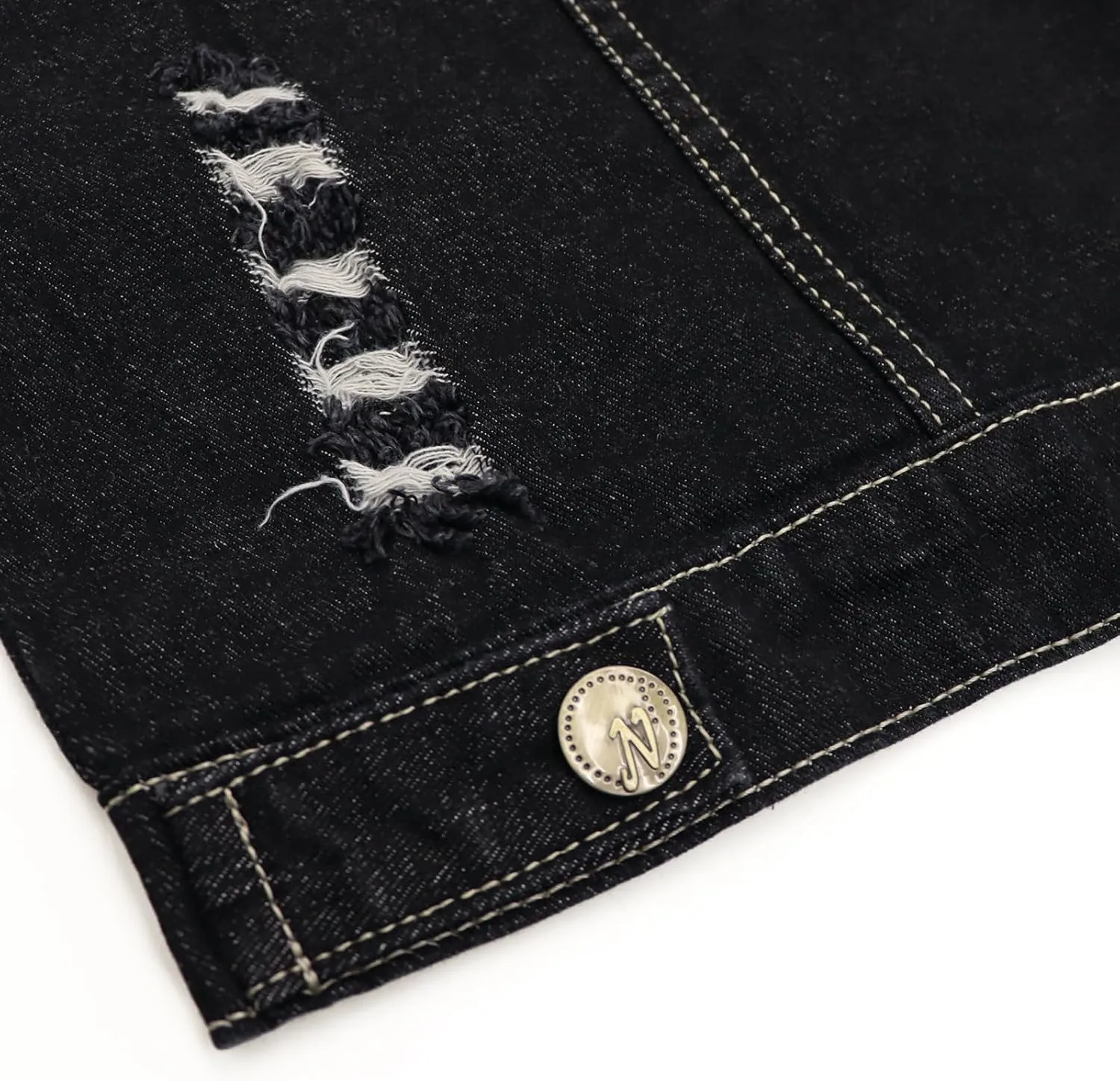 LONGBIDA Men's Denim Vest Casual Slim Fit Sleeveless Jacket Vintage Ripped Summer Jean Vests