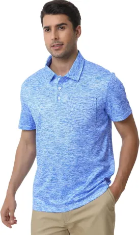 Men's Polyester Pique Polo Shirts Summer Casual Printed Short Sleeve Golf Polo Shirts