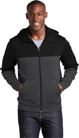 SPORT-TEK Tech Fleece Colorblock Full-Zip Hooded Jacket ST245
